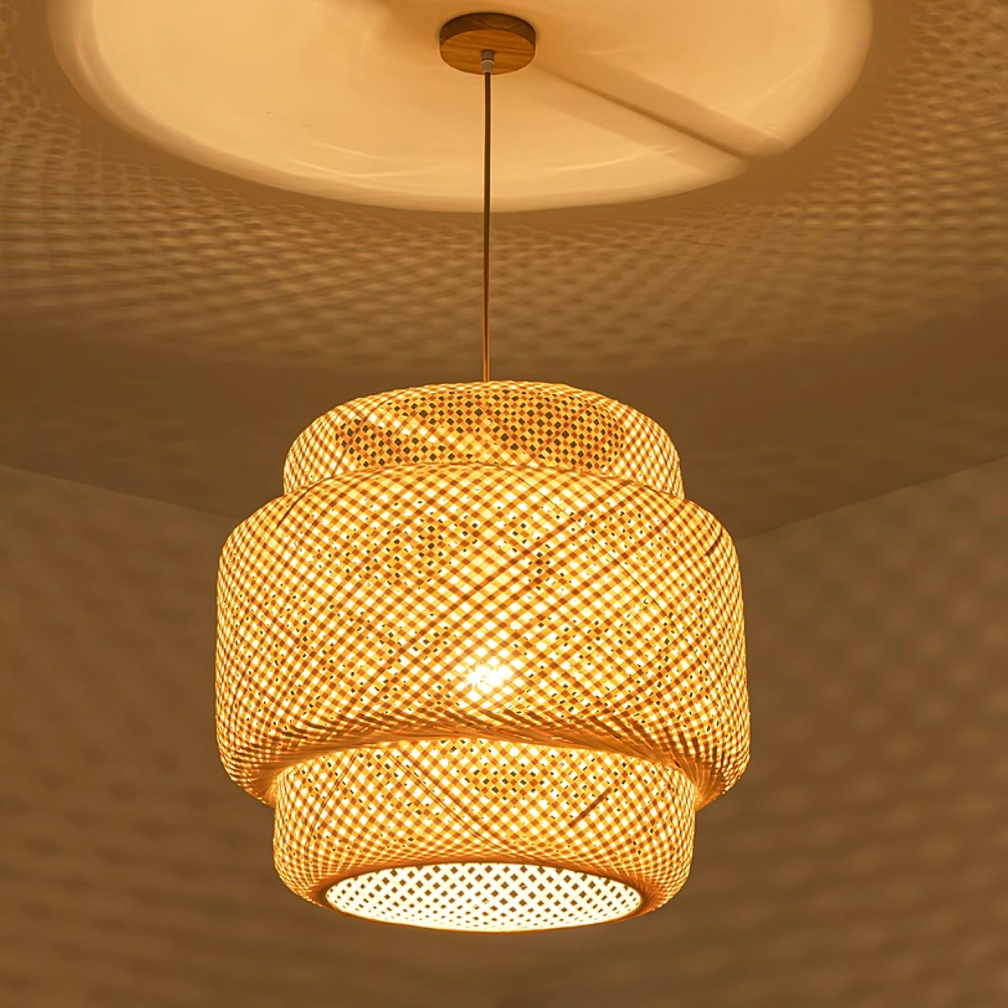 Kora Suspension Bambou Tissé Organique - Neutralighting