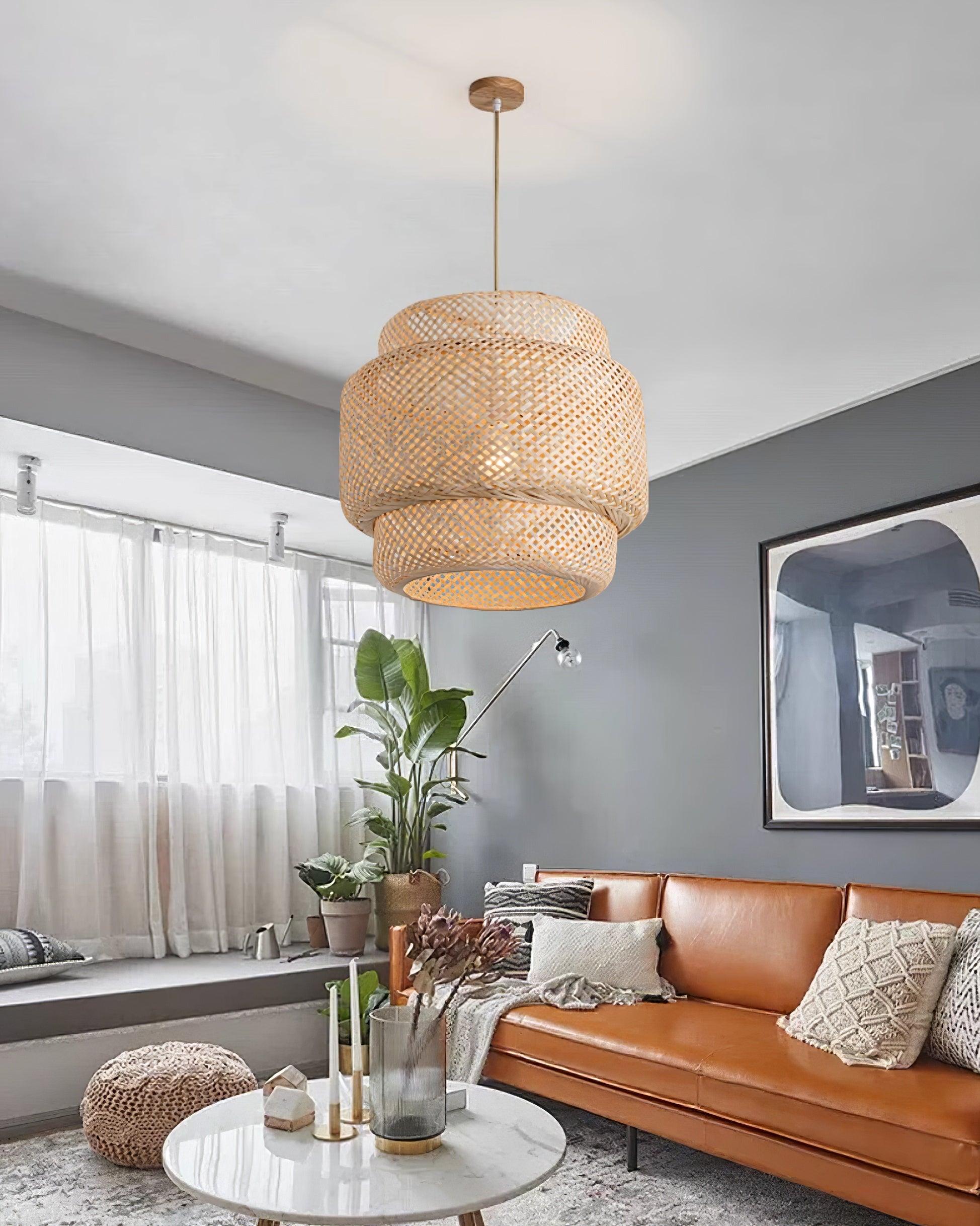 Kora Suspension Bambou Tissé Organique - Neutralighting