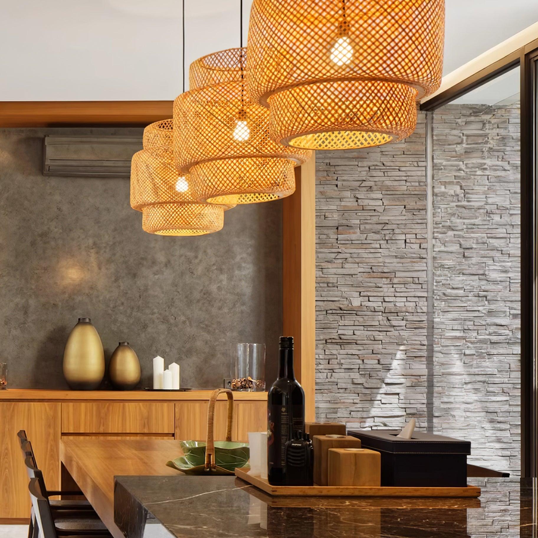 Kora Suspension Bambou Tissé Organique - Neutralighting