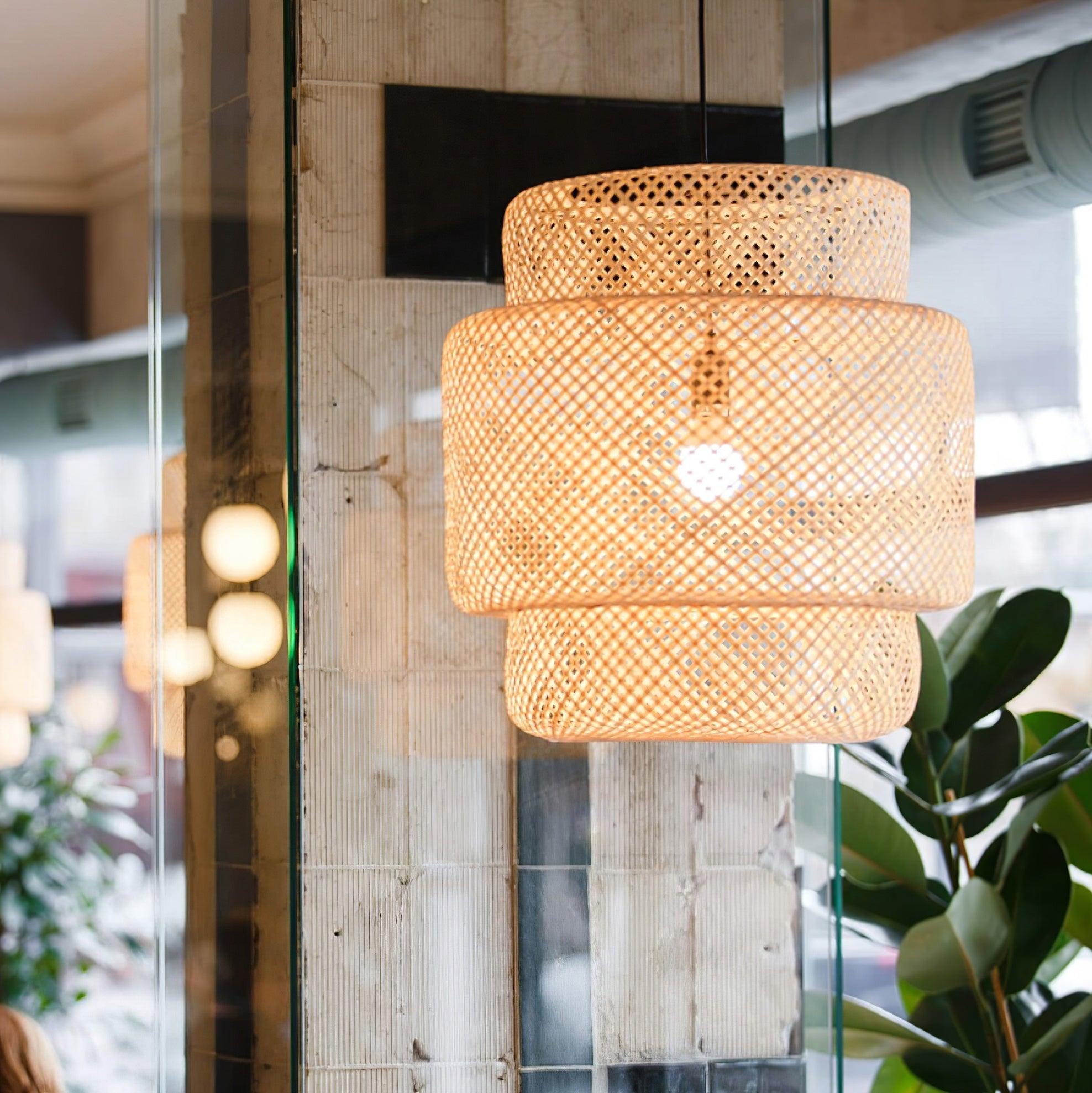 Kora Suspension Bambou Tissé Organique - Neutralighting