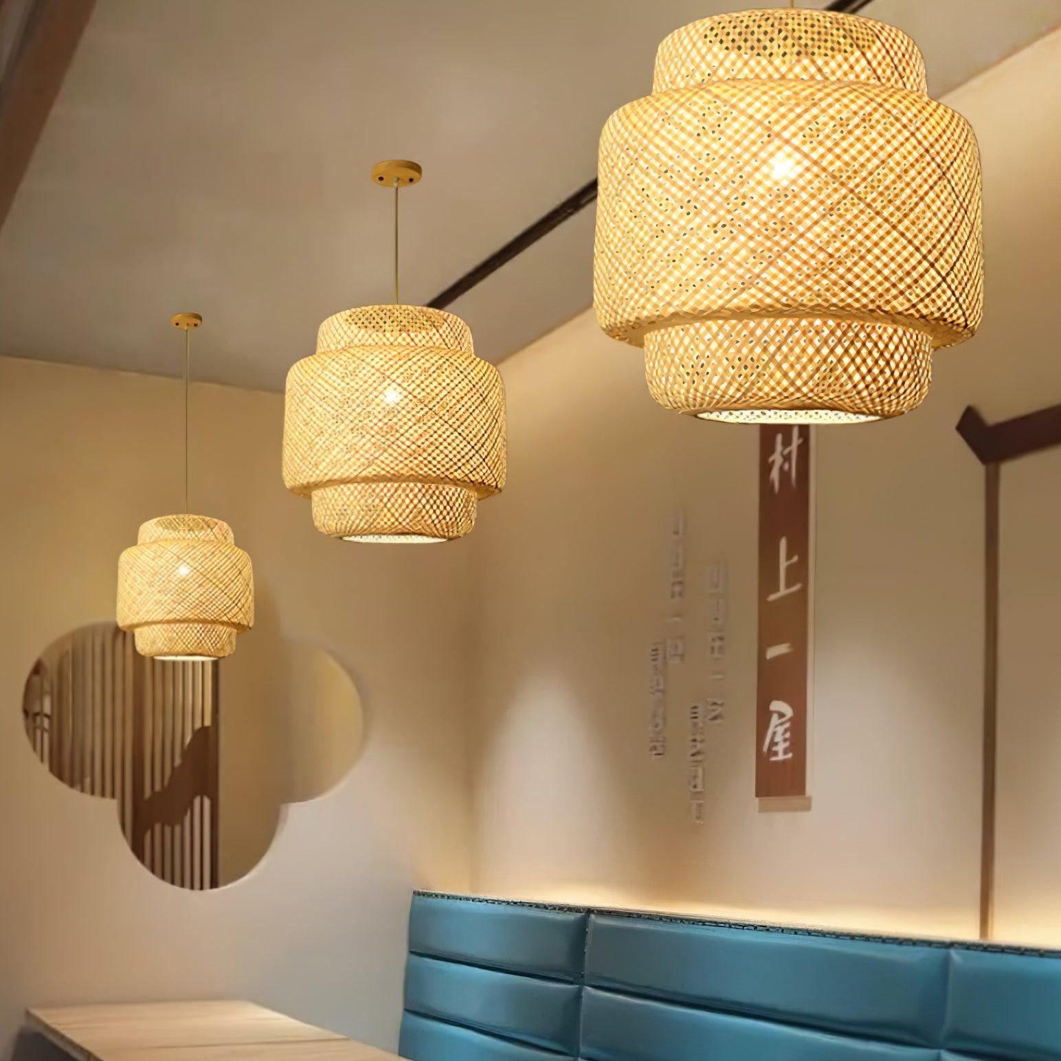 Kora Suspension Bambou Tissé Organique - Neutralighting