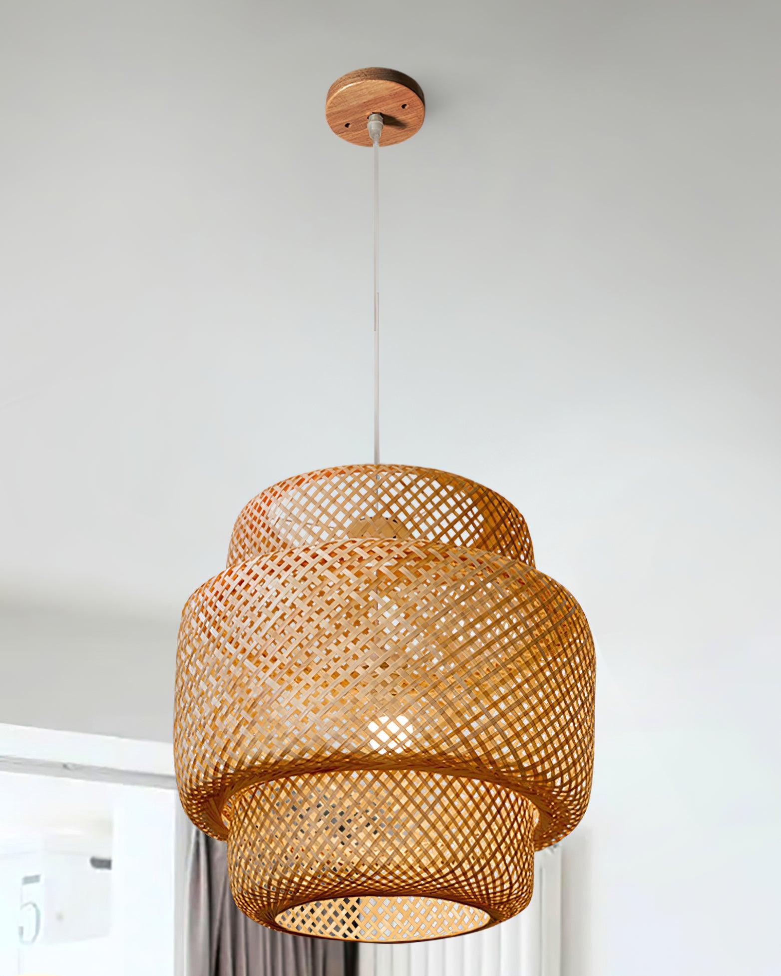 Kora Suspension Bambou Tissé Organique - Neutralighting