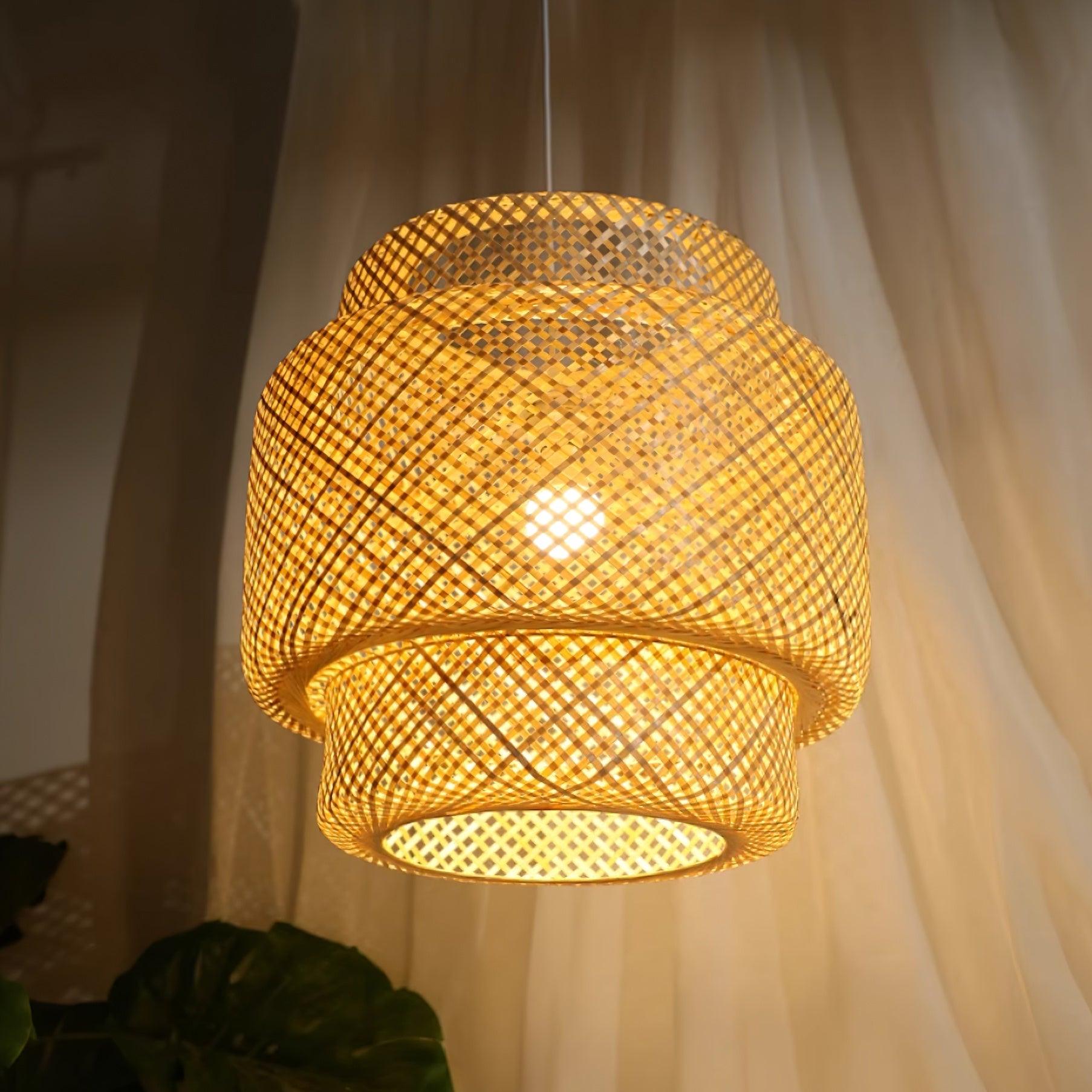 Kora Suspension Bambou Tissé Organique - Neutralighting