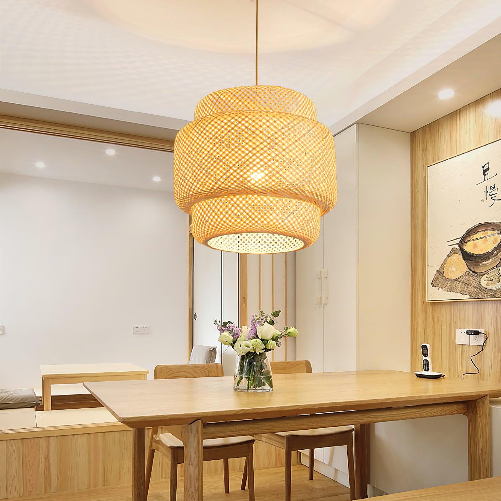 Kora Suspension Bambou Tissé Organique - Neutralighting