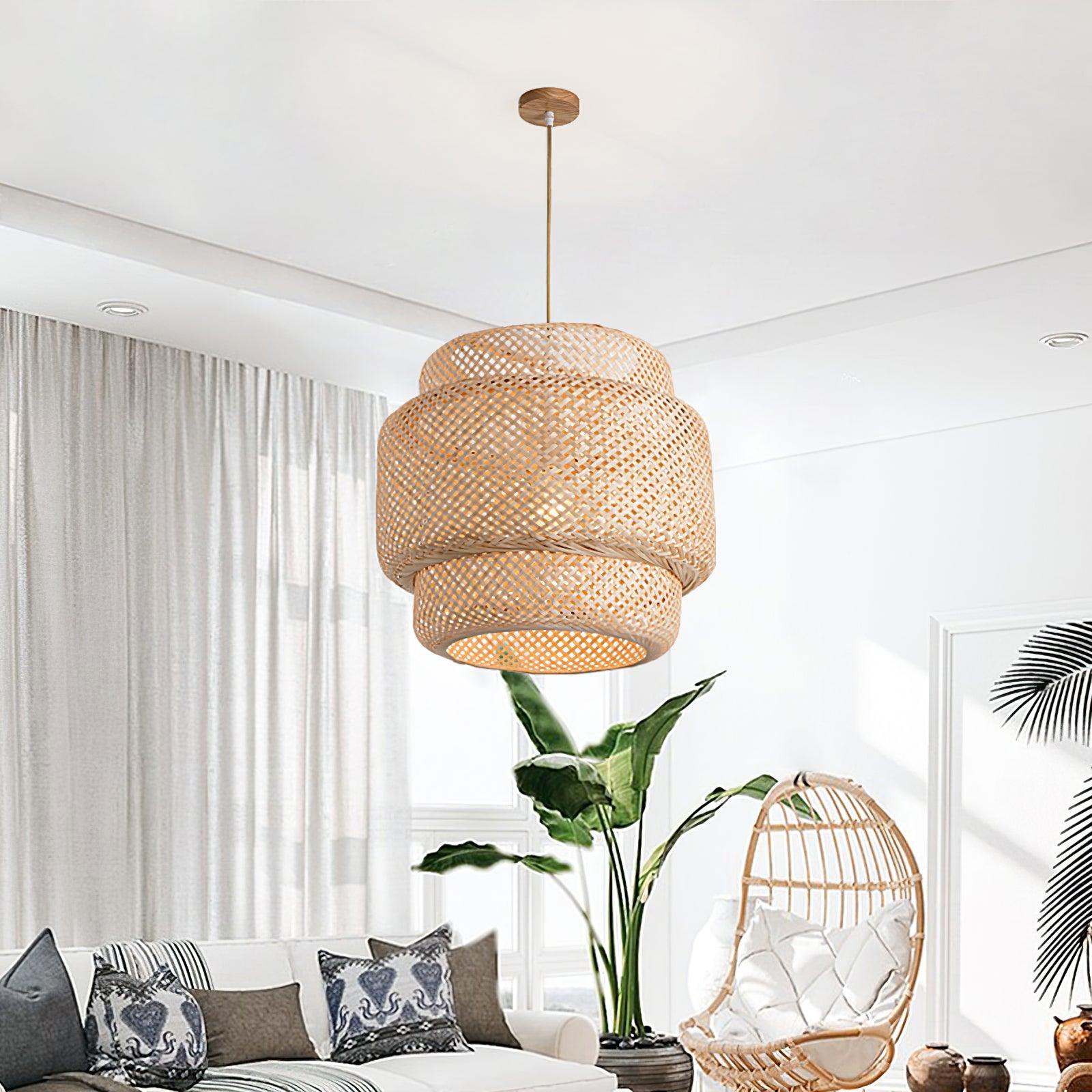 Kora Suspension Bambou Tissé Organique - Neutralighting