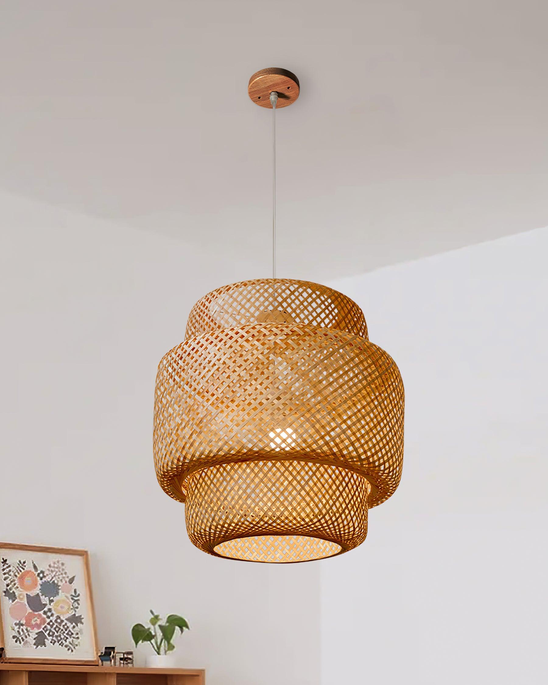 Kora Suspension Bambou Tissé Organique - Neutralighting