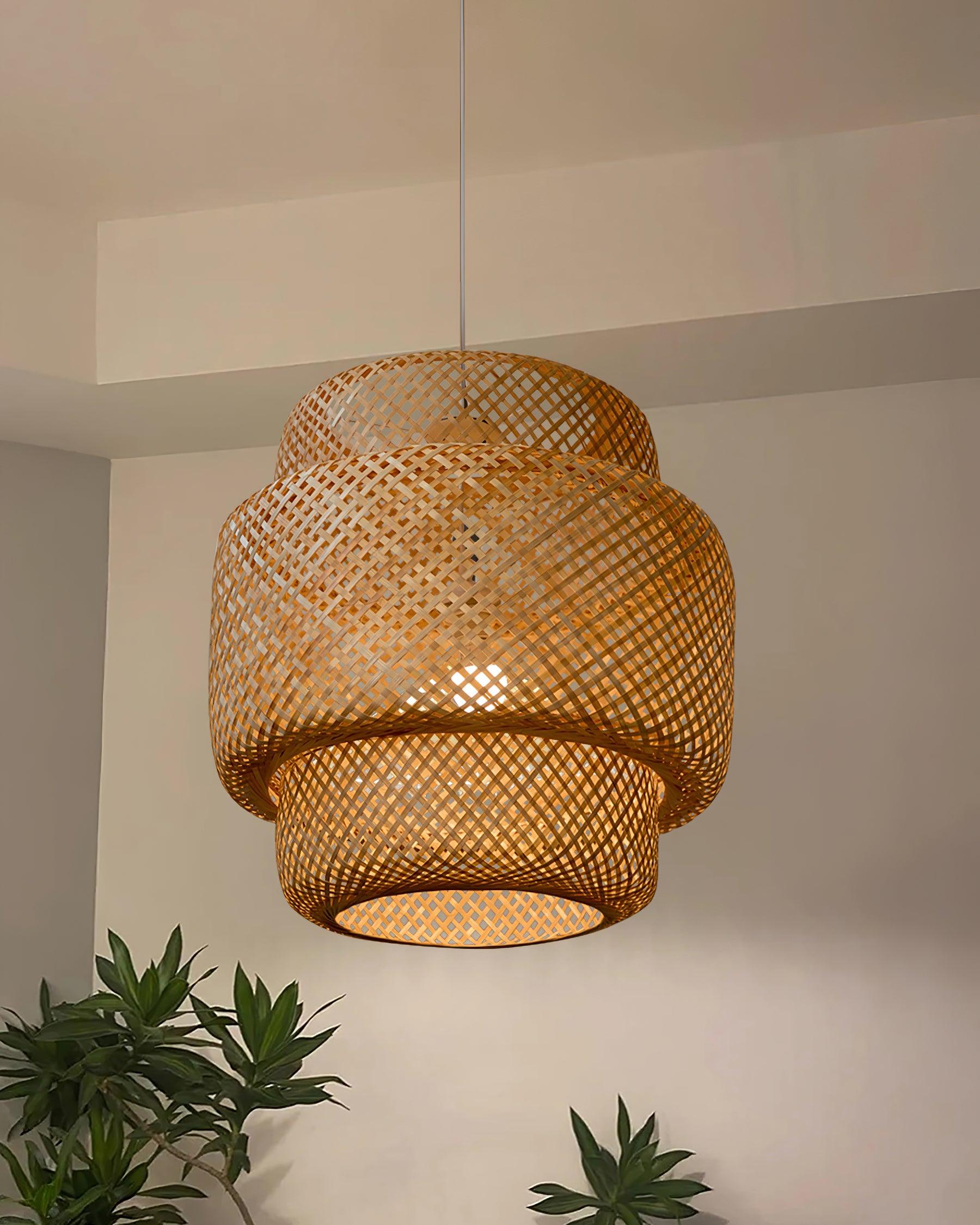 Kora Suspension Bambou Tissé Organique - Neutralighting