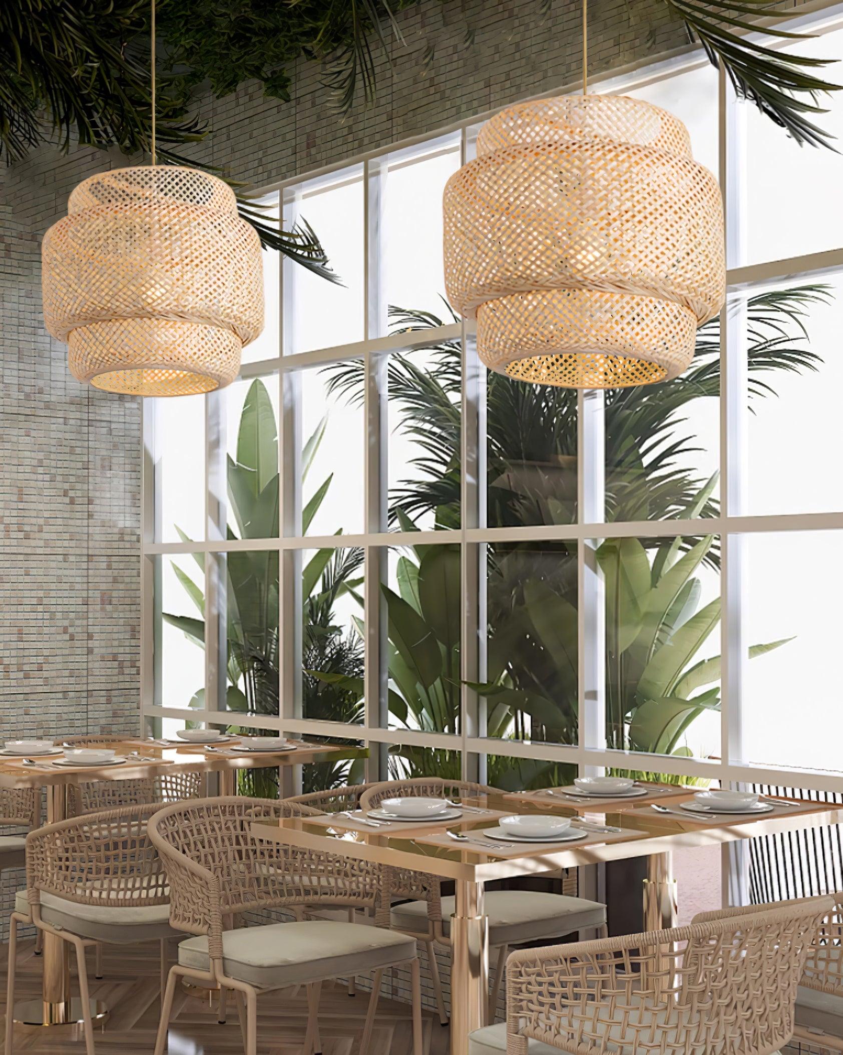 Kora Suspension Bambou Tissé Organique - Neutralighting