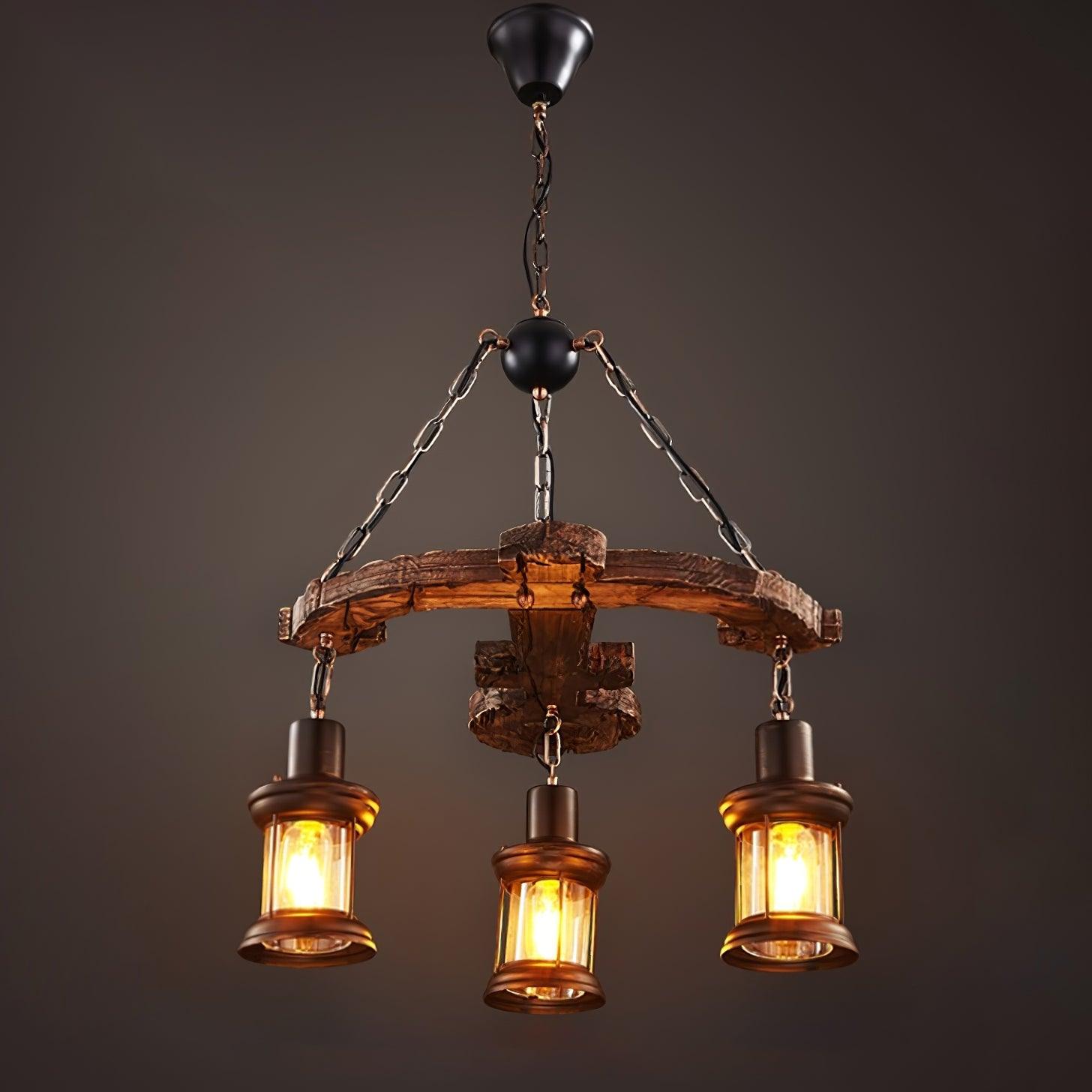 Aurzorir Vintage Wood Chandelier - Letslighting