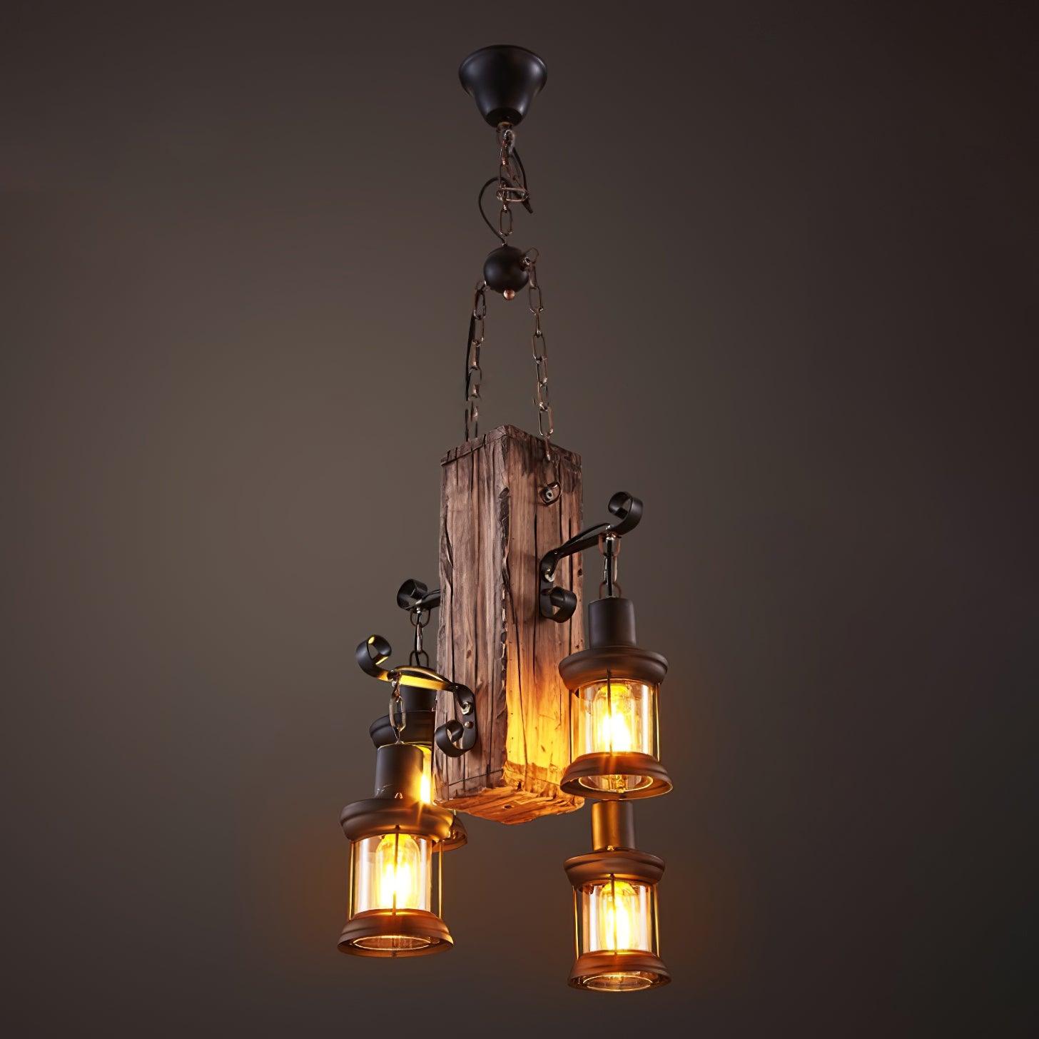 Aurzorir Vintage Wood Chandelier - Letslighting