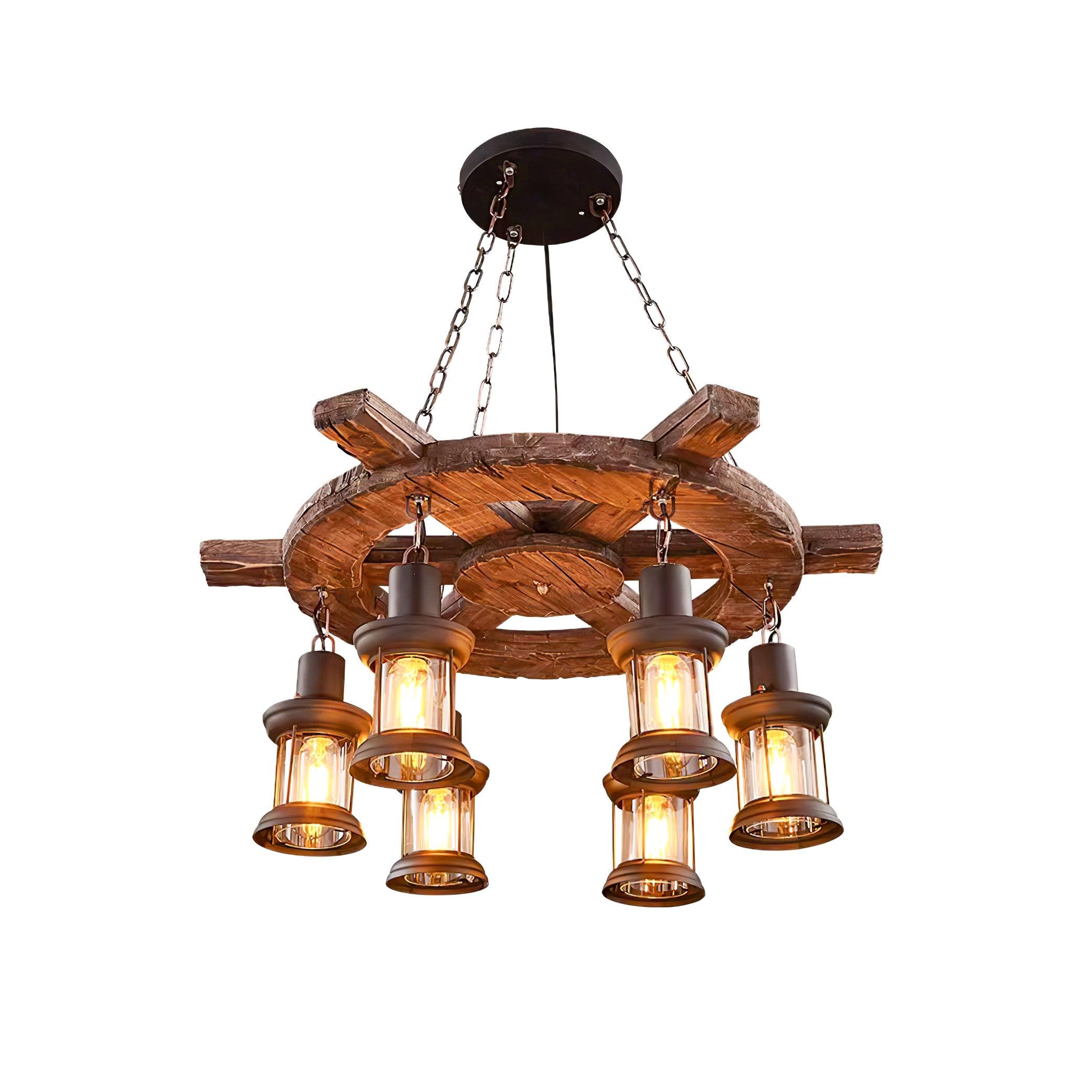 Aurzorir Vintage Wood Chandelier - Letslighting