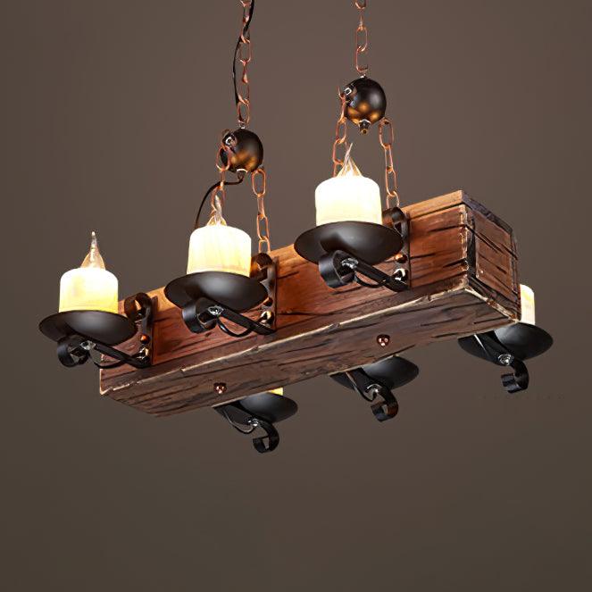 Aurzorir Vintage Wood Chandelier - Letslighting