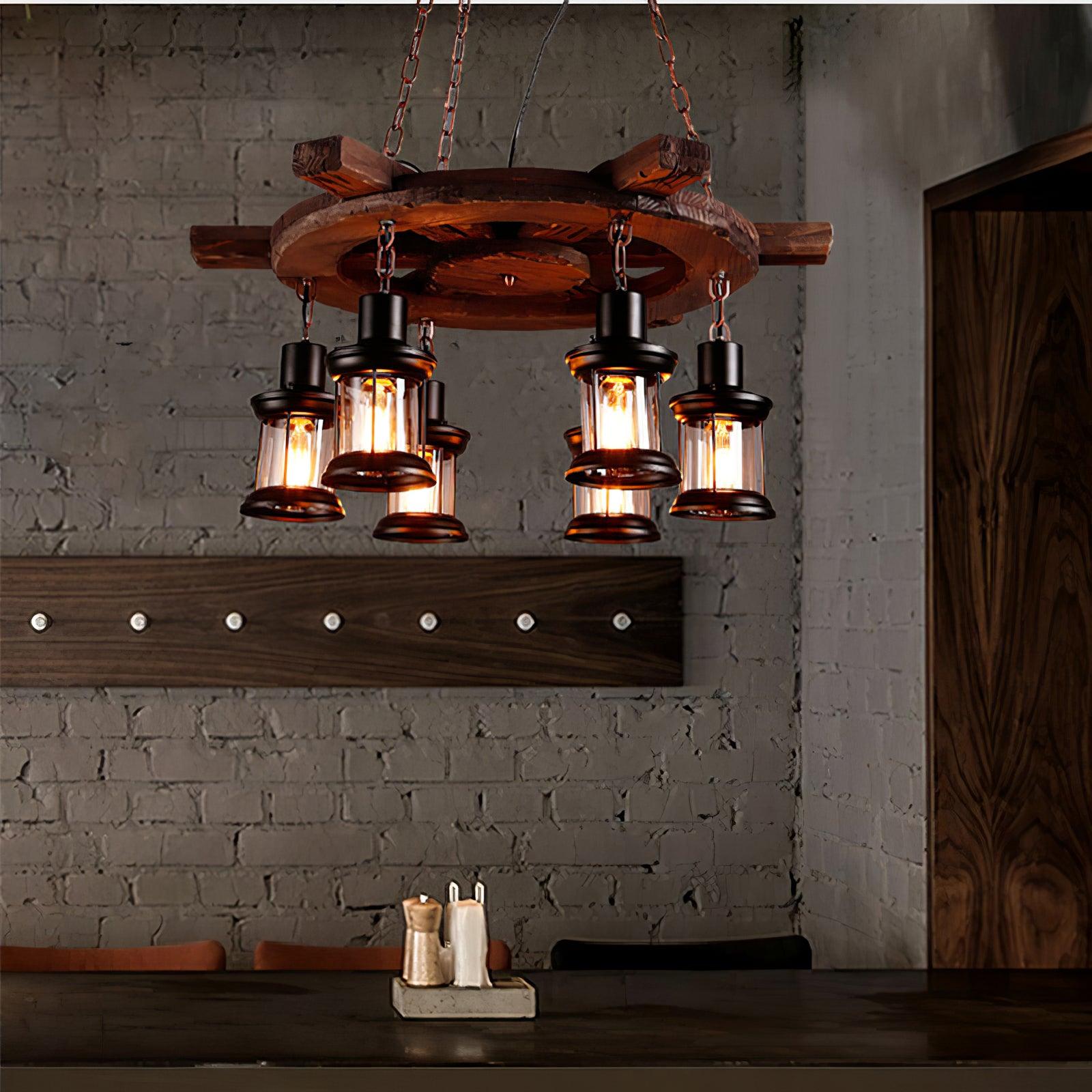 Aurzorir Vintage Wood Chandelier - Letslighting