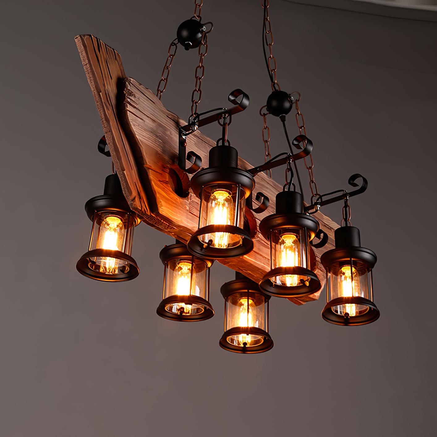 Aurzorir Vintage Wood Chandelier - Letslighting