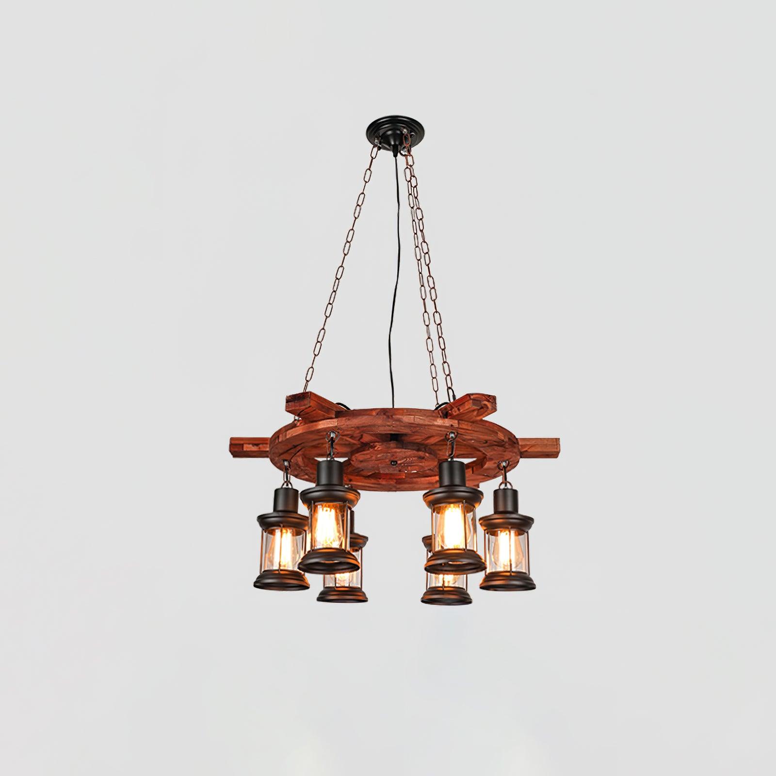 Aurzorir Vintage Wood Chandelier - Letslighting