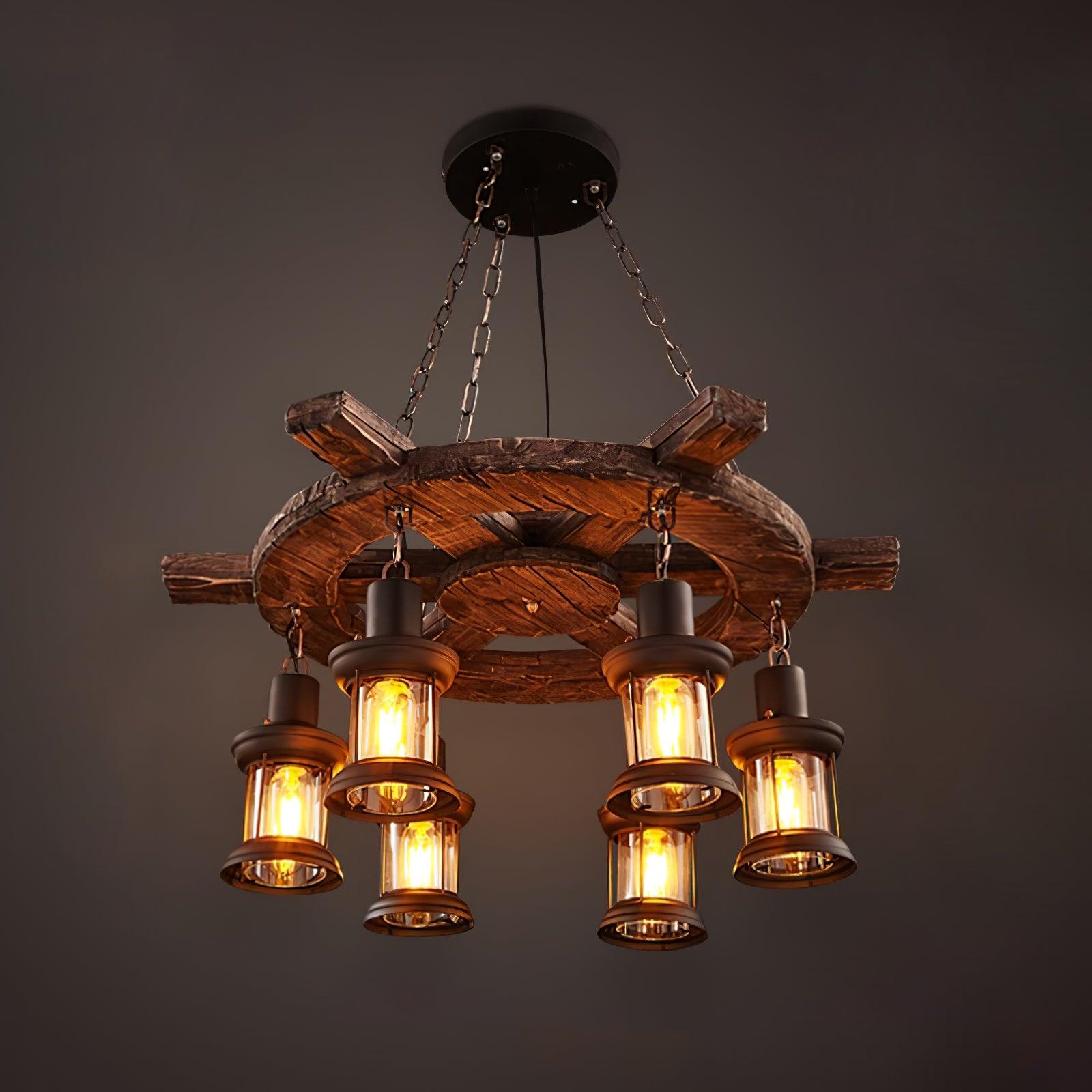 Aurzorir Vintage Wood Chandelier - Letslighting