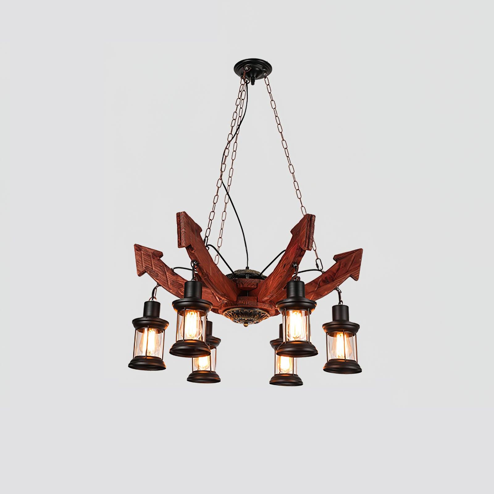 Aurzorir Vintage Wood Chandelier - Letslighting