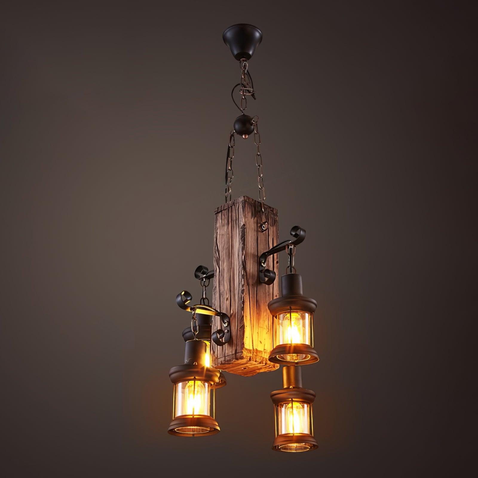 Aurzorir Vintage Wood Chandelier - Letslighting