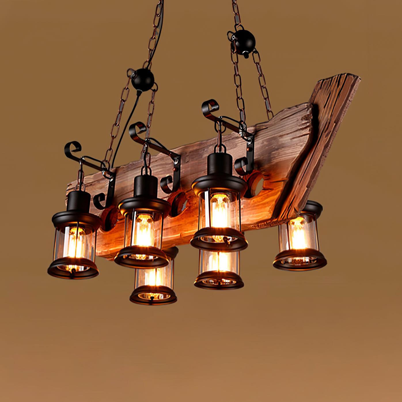 Aurzorir Vintage Wood Chandelier - Letslighting