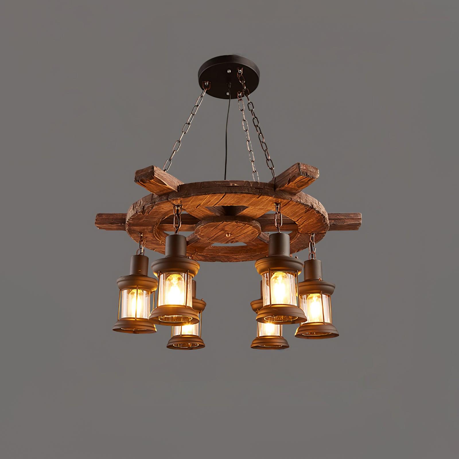 Aurzorir Vintage Wood Chandelier - Letslighting