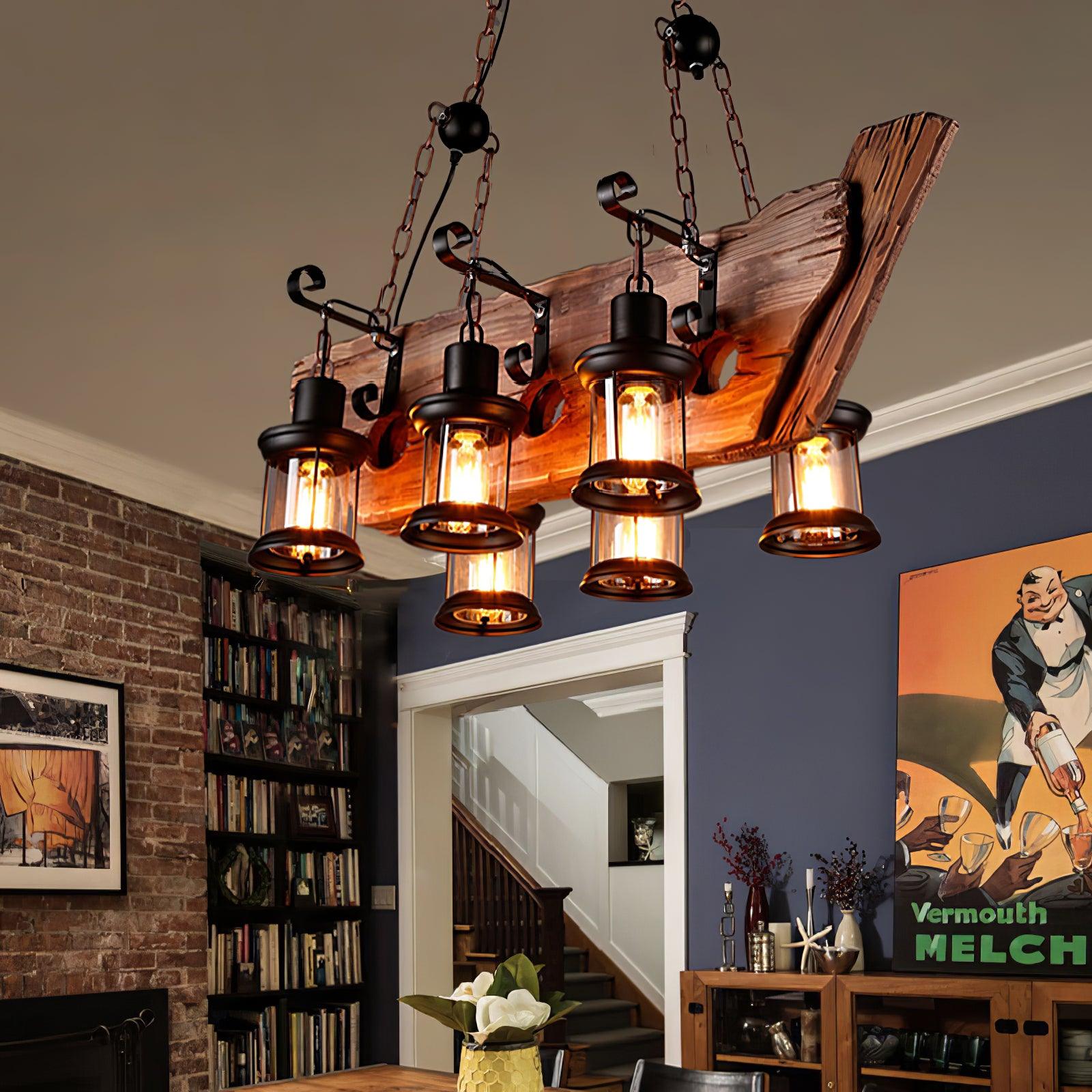 Aurzorir Vintage Wood Chandelier - Letslighting