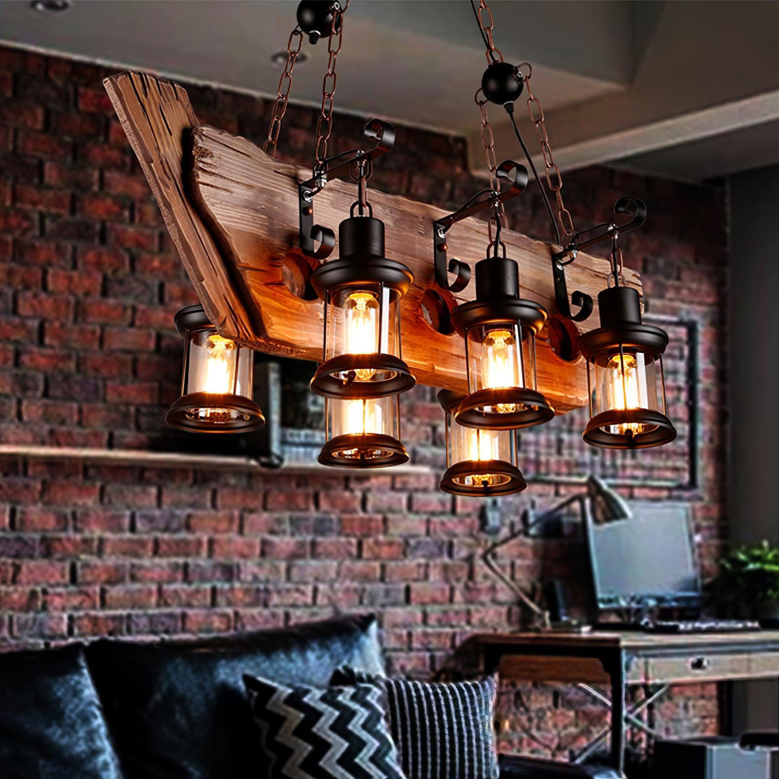 Aurzorir Vintage Wood Chandelier - Letslighting