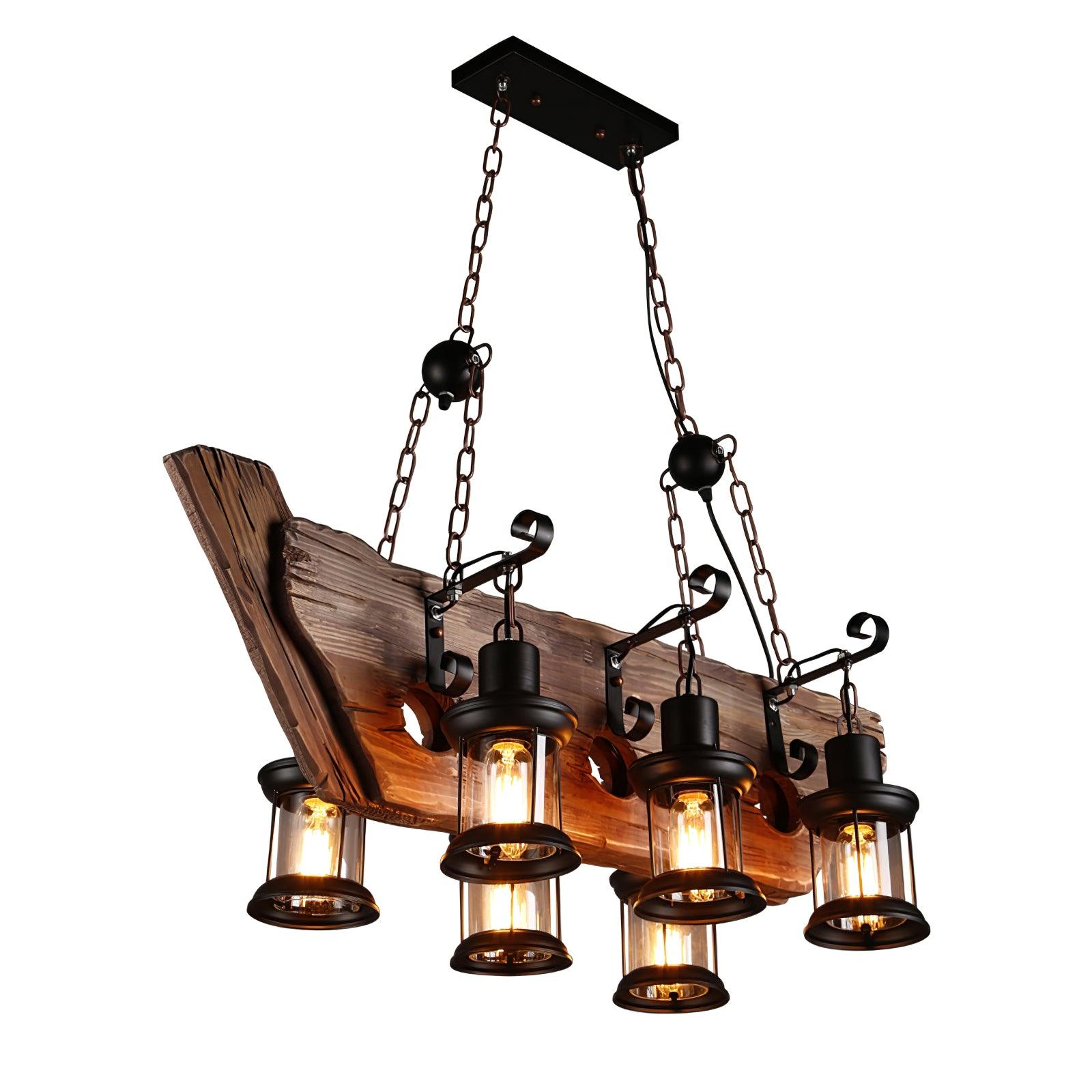 Aurzorir Vintage Wood Chandelier - Letslighting