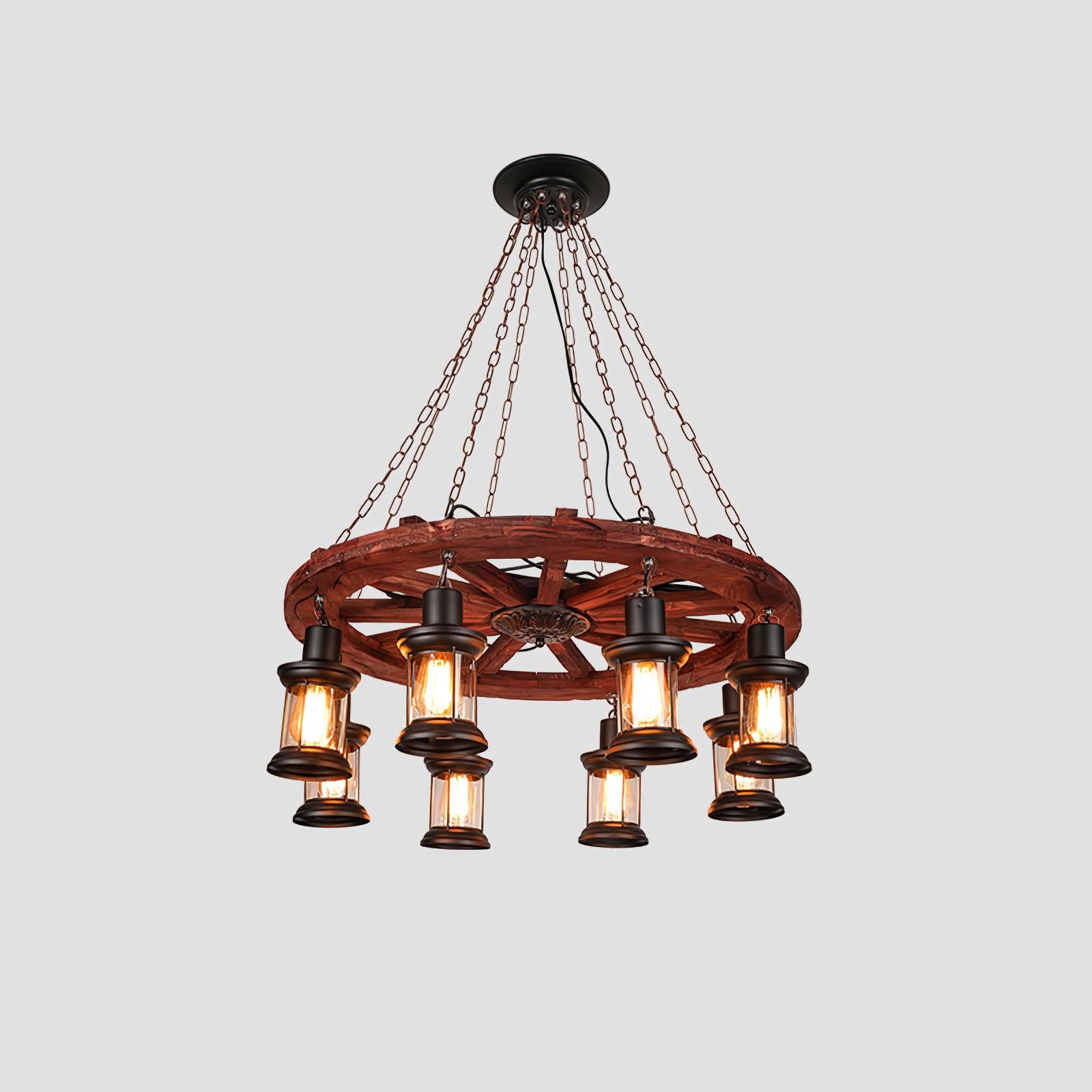 Aurzorir Vintage Wood Chandelier - Letslighting