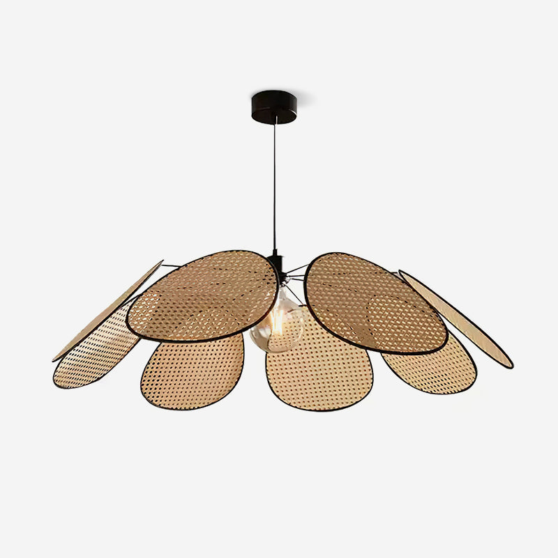 Lustre Avec Pétales et Cadre en Rotin Ambient Bohemian - Neutralighting