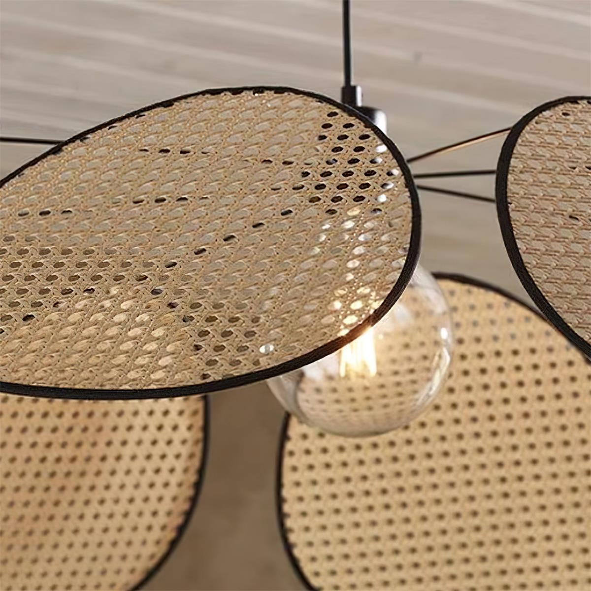 Lustre Avec Pétales et Cadre en Rotin Ambient Bohemian - Neutralighting