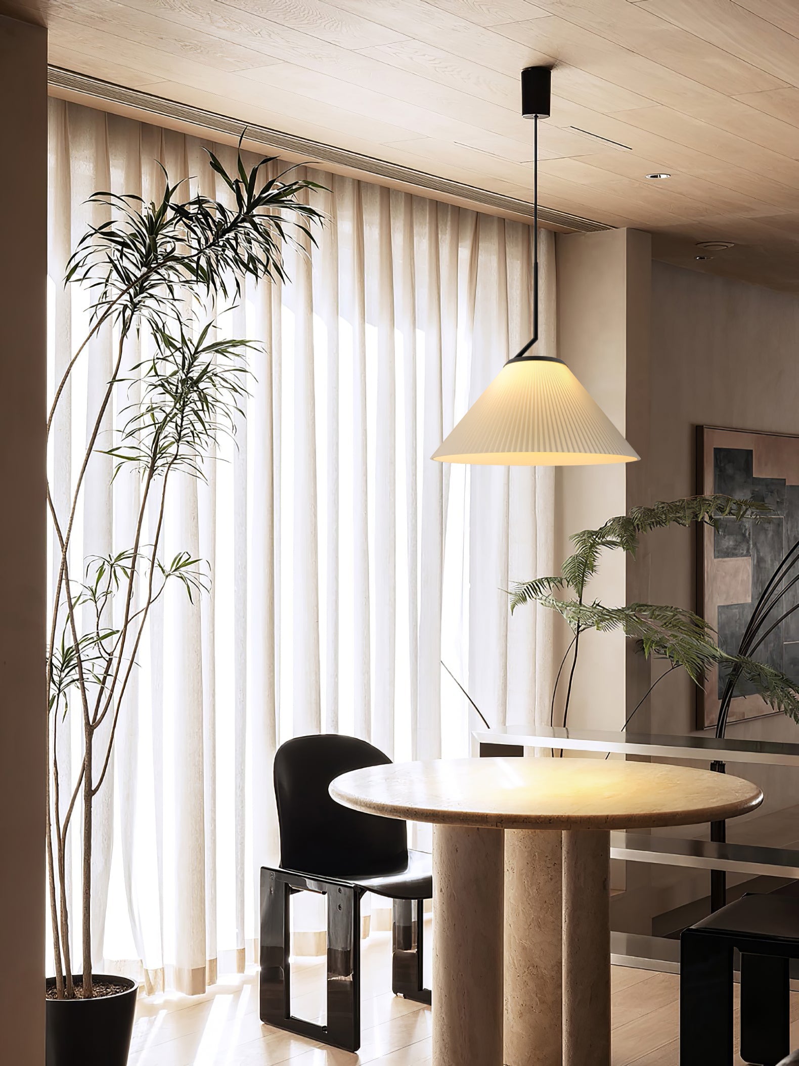 Nebra Plissé Suspension Tissu Minimaliste - Neutralighting