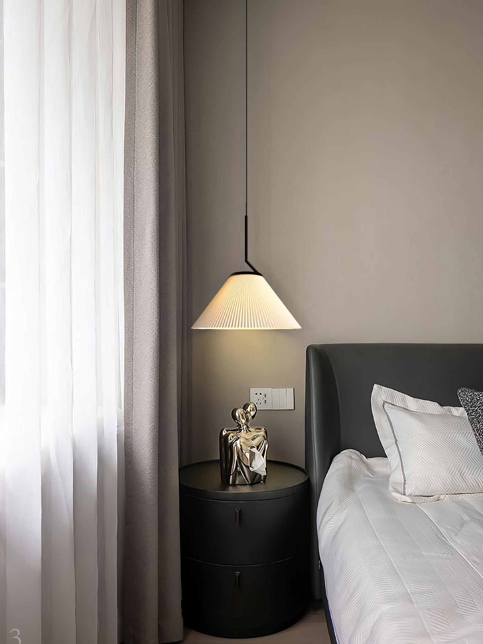 Nebra Plissé Suspension Tissu Minimaliste - Neutralighting