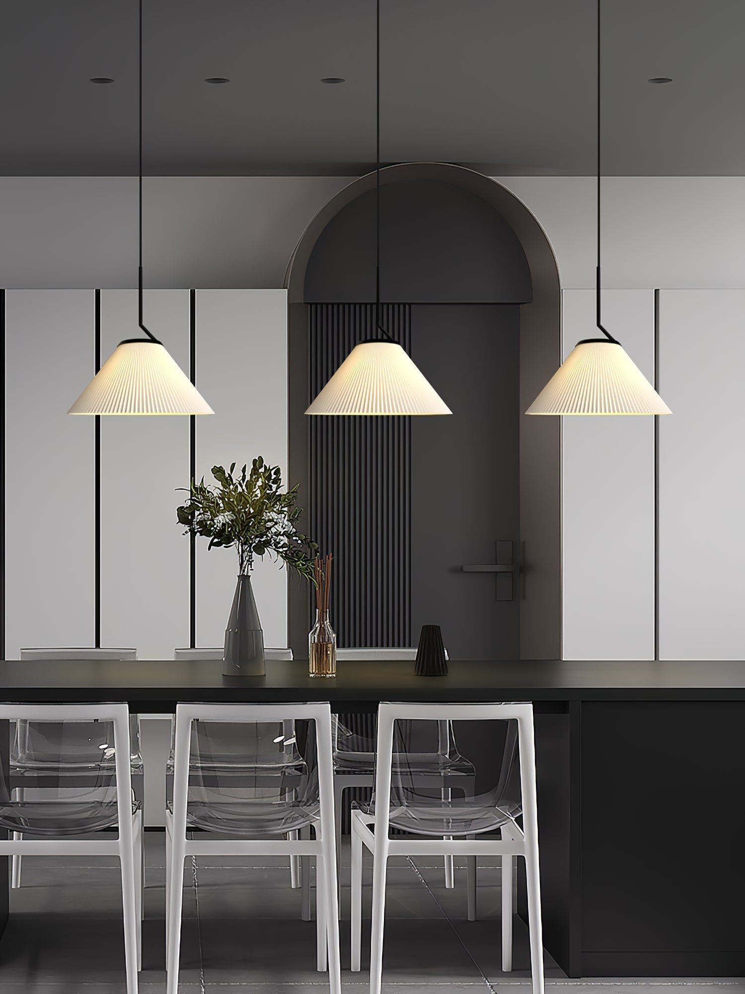 Nebra Plissé Suspension Tissu Minimaliste - Neutralighting