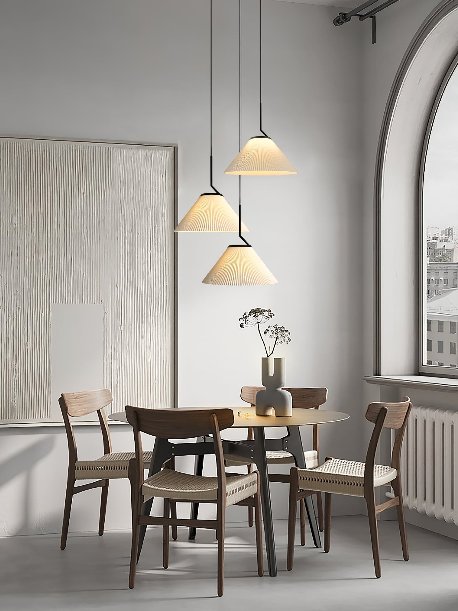 Nebra Plissé Suspension Tissu Minimaliste - Neutralighting