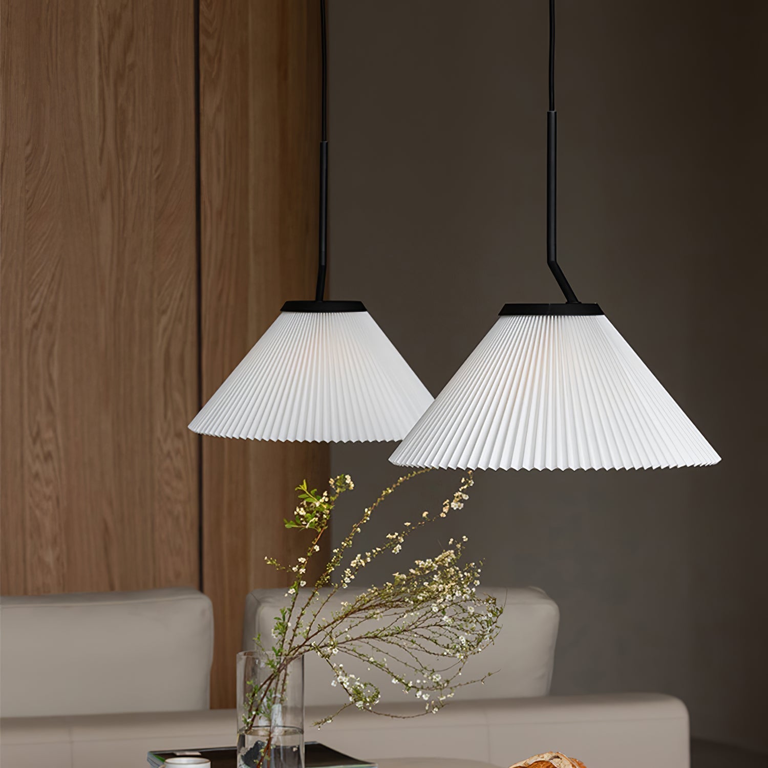 Nebra Plissé Suspension Tissu Minimaliste - Neutralighting