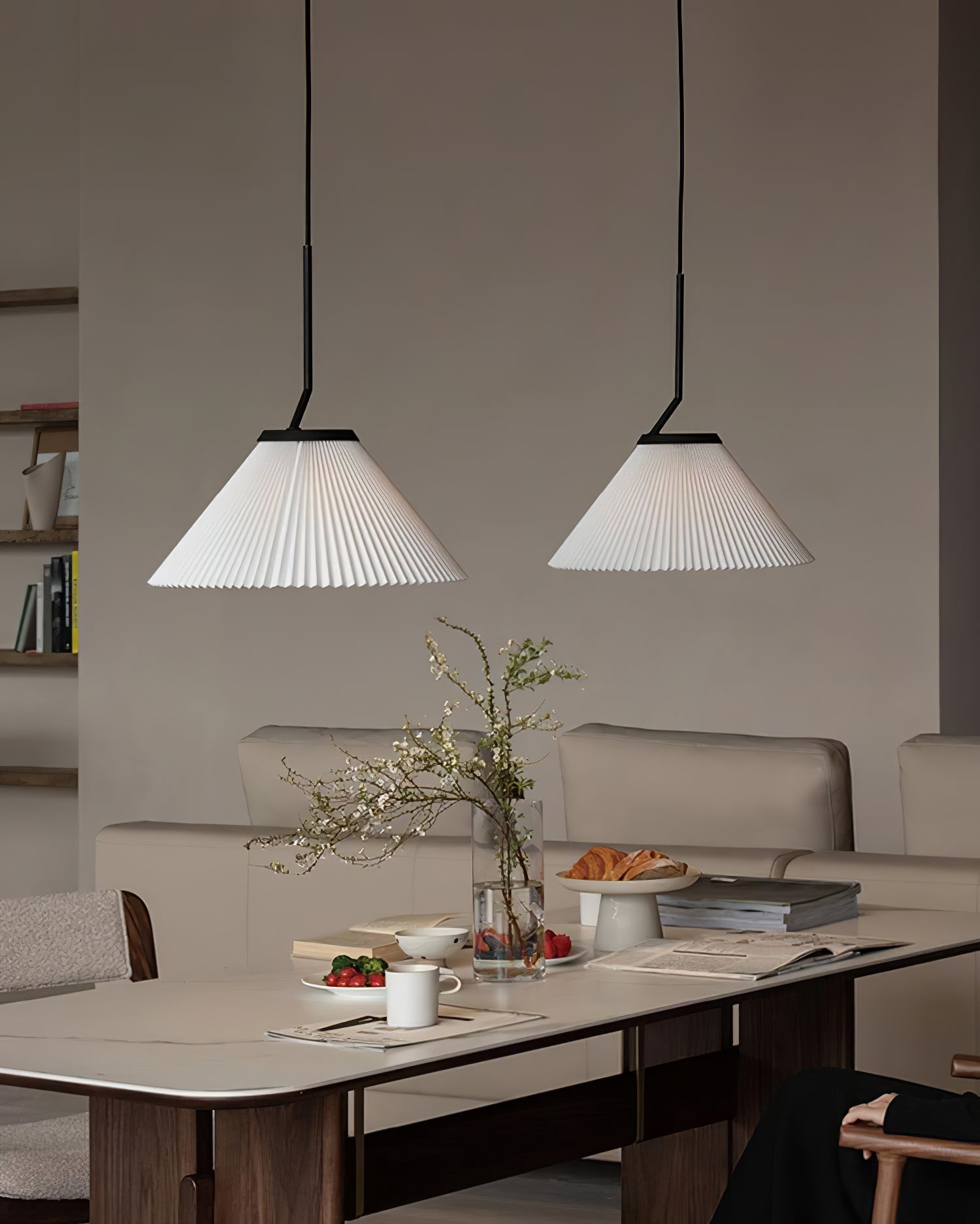 Nebra Plissé Suspension Tissu Minimaliste - Neutralighting