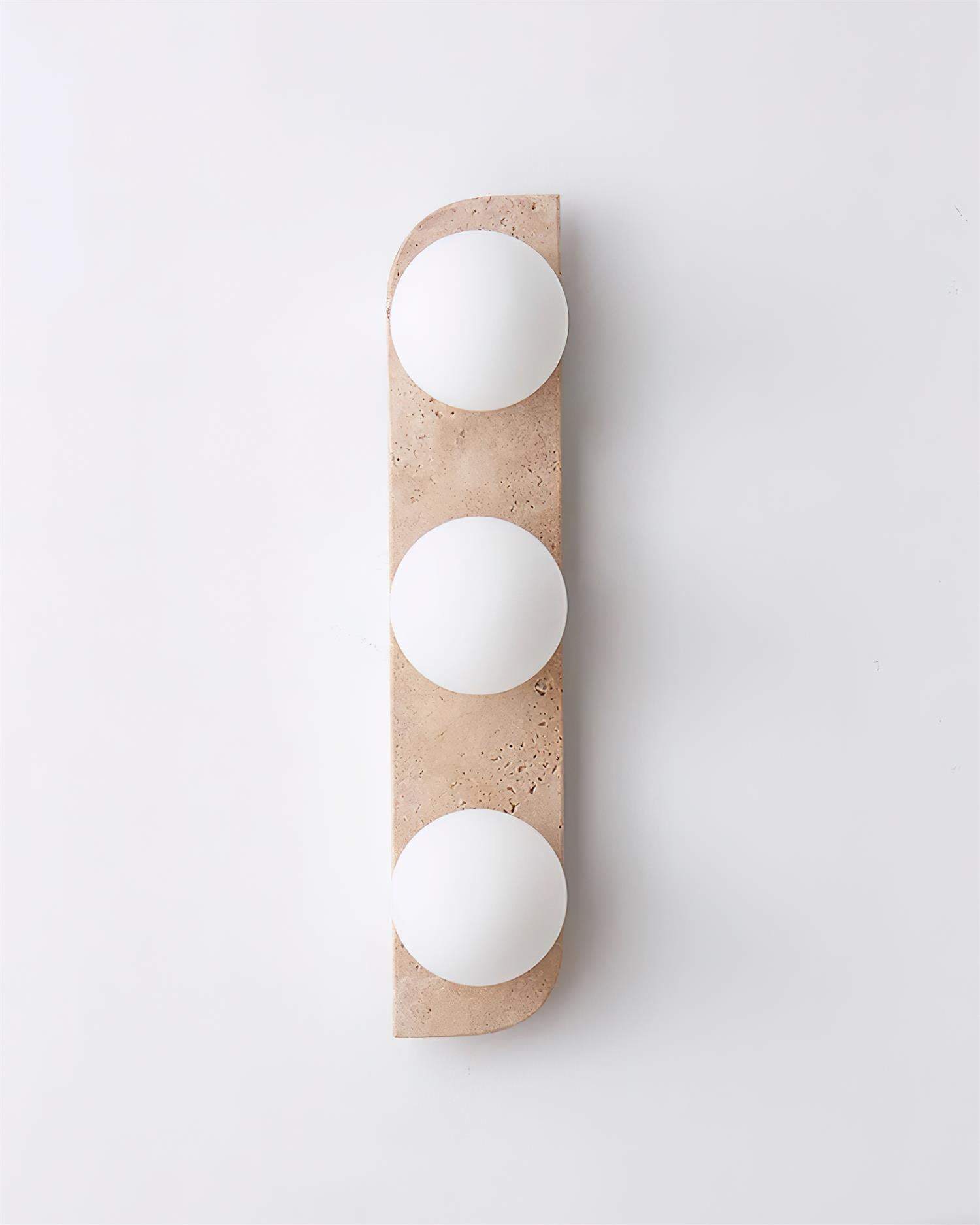Aurorace Applique murale Travertine Plug-In avec deux globes en verre Soft Glow - Neutralighting