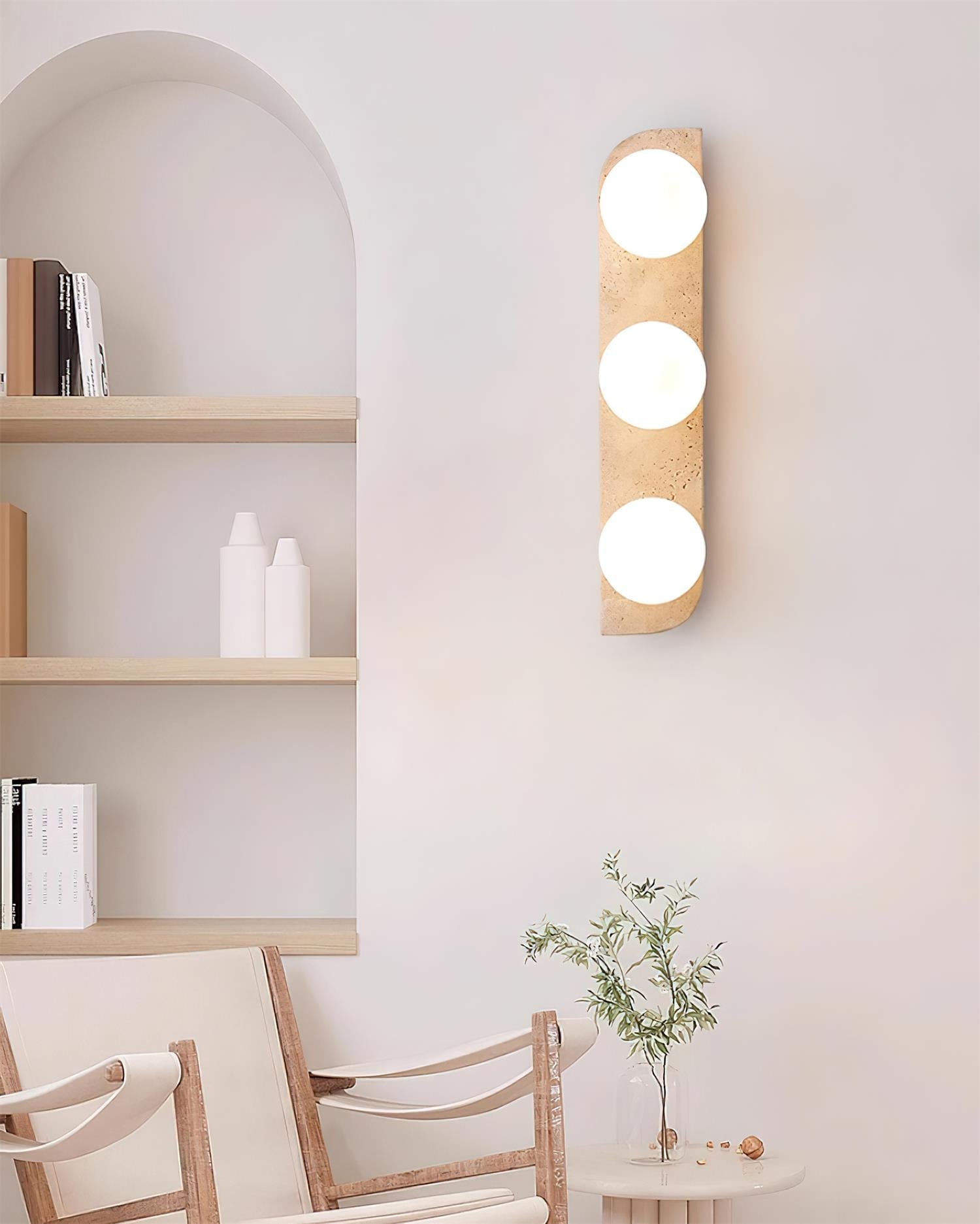 Aurorace Applique murale Travertine Plug-In avec deux globes en verre Soft Glow - Neutralighting