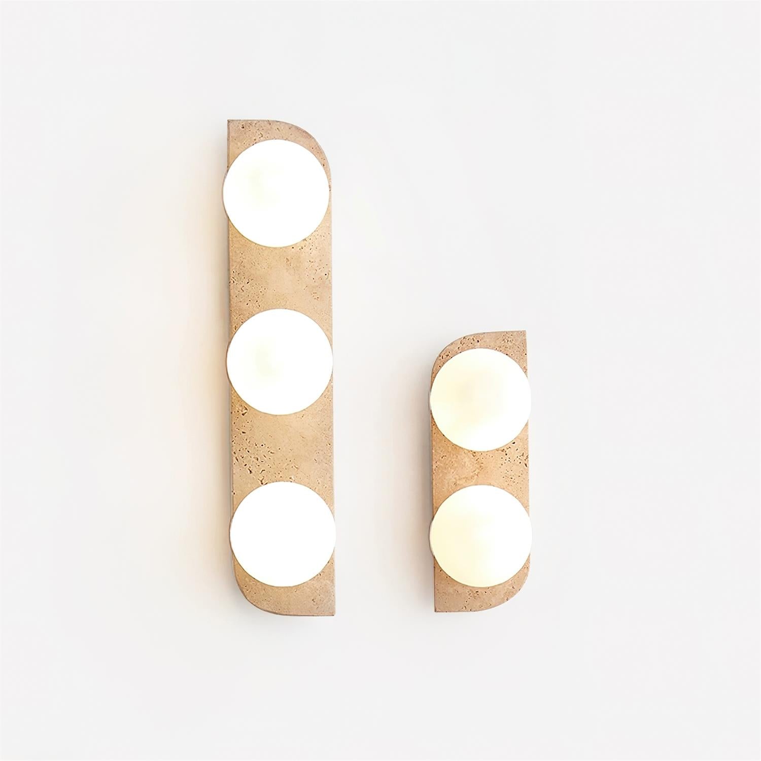 Aurorace Applique murale Travertine Plug-In avec deux globes en verre Soft Glow - Neutralighting