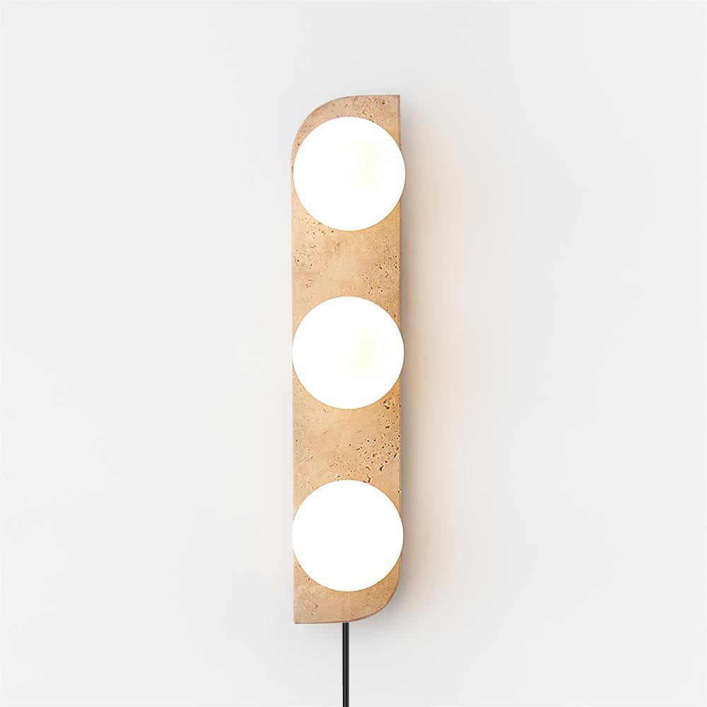 Aurorace Applique murale Travertine Plug-In avec deux globes en verre Soft Glow - Neutralighting