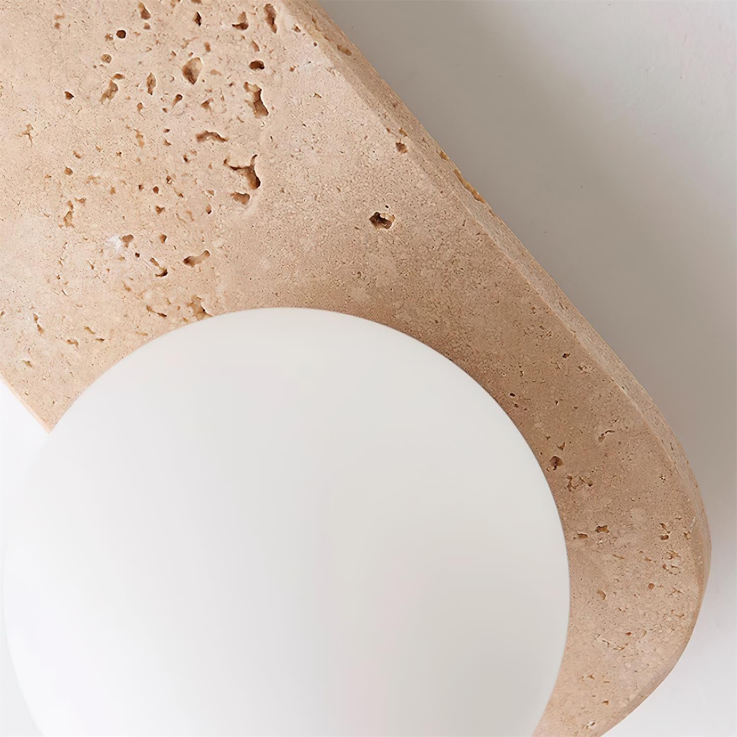 Aurorace Applique murale Travertine Plug-In avec deux globes en verre Soft Glow - Neutralighting