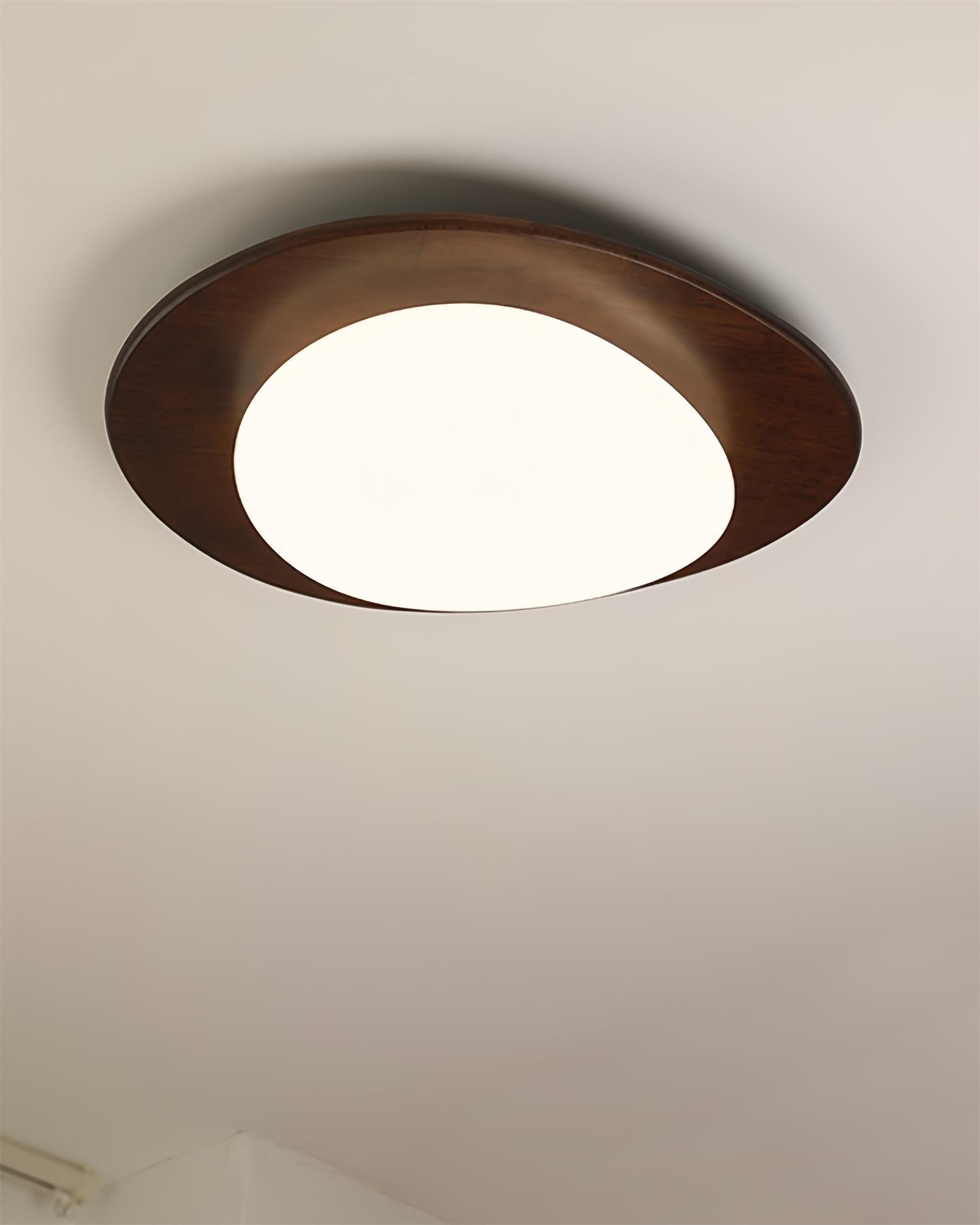 Plafonnier Bois Acrylique Ovale Ombre Minimaliste Naturel - Neutralighting