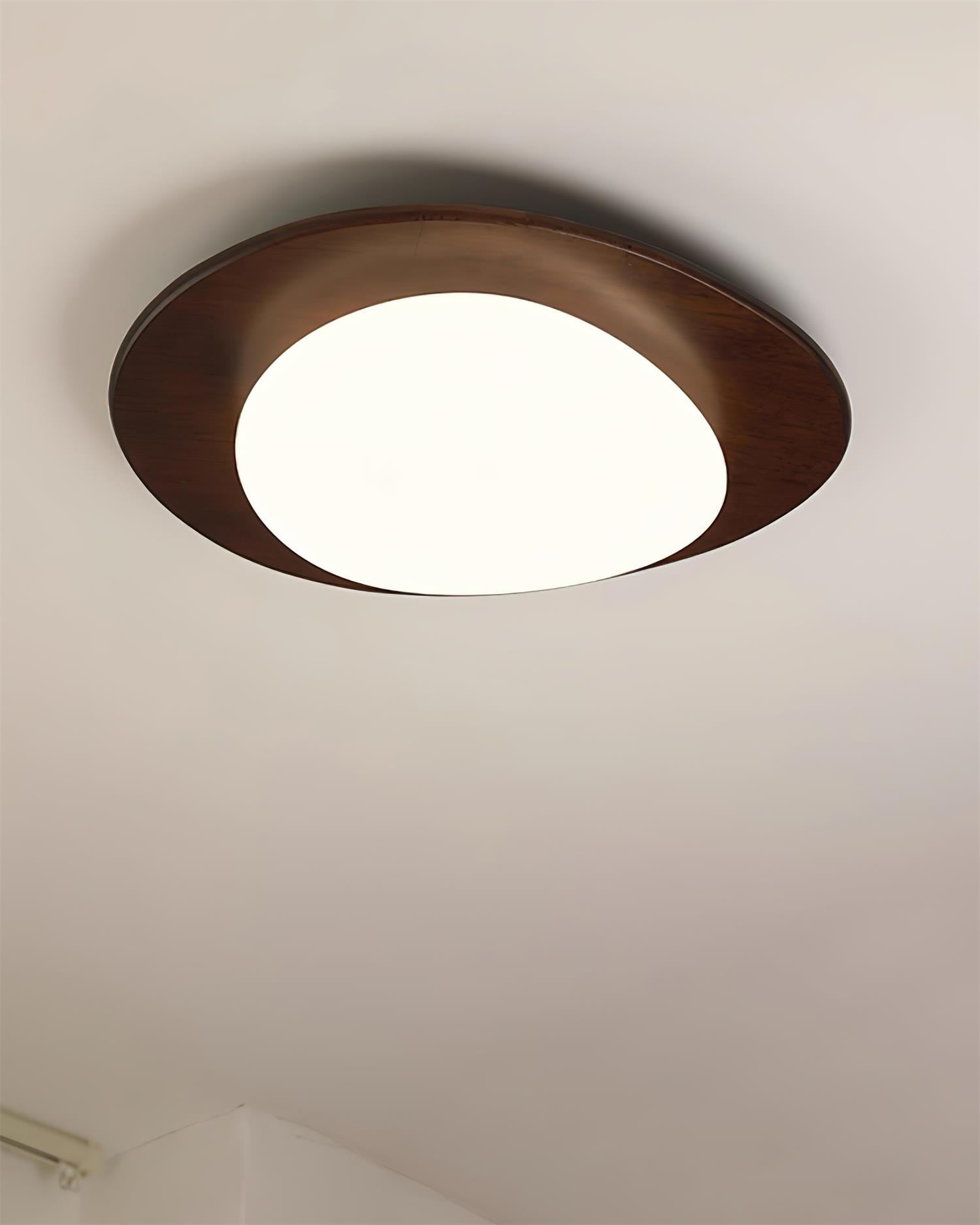 Plafonnier Bois Acrylique Ovale Ombre Minimaliste Naturel - Neutralighting