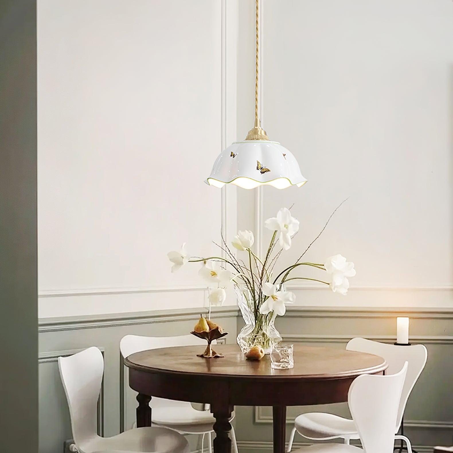 Vita Suspension Vintage en Céramique Papillons - Neutralighting