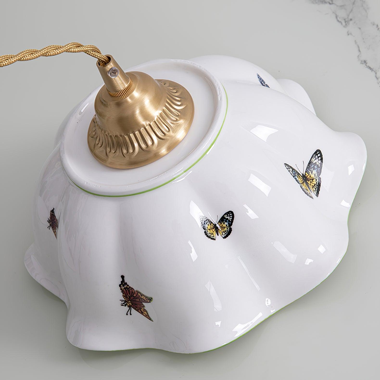 Vita Suspension Vintage en Céramique Papillons - Neutralighting