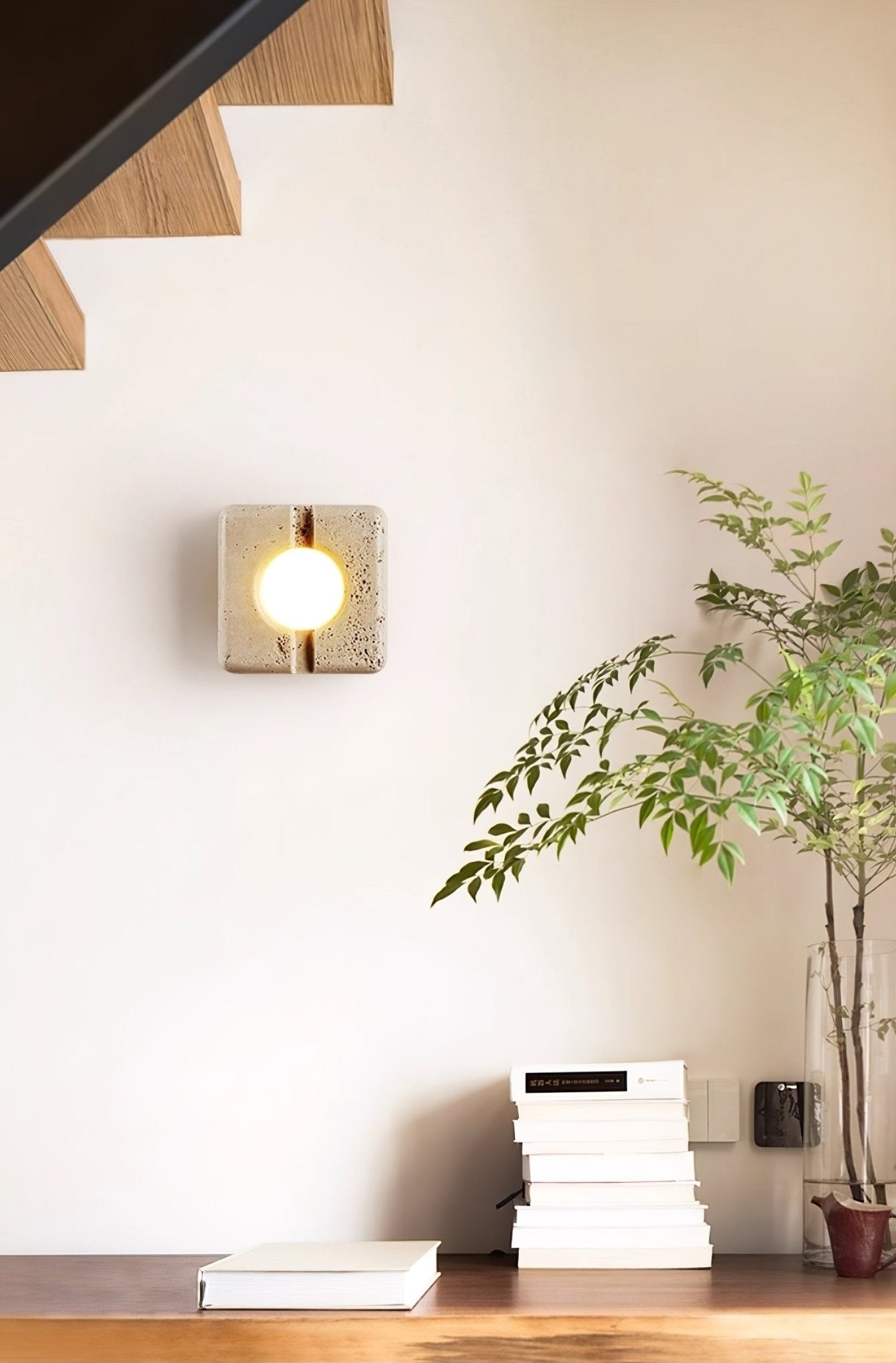 Olvenan Carré Travertin Luminaire Mural - Neutralighting