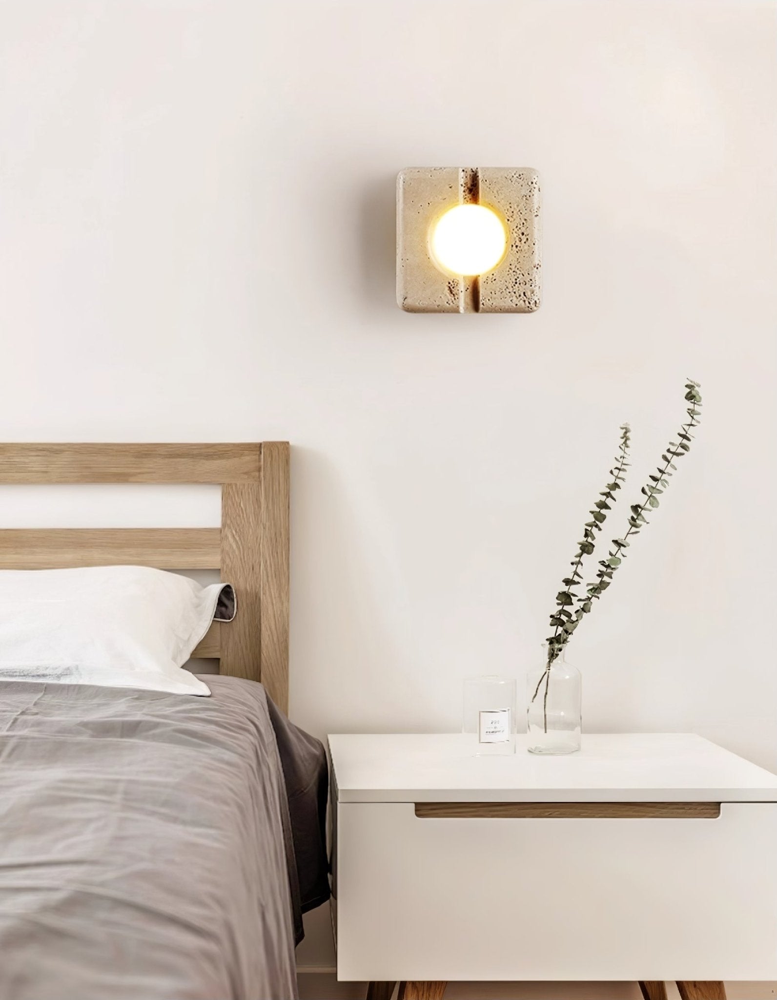 Olvenan Carré Travertin Luminaire Mural - Neutralighting