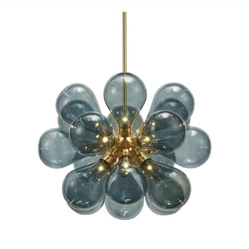 Valentina Suspension Moderne, Métal/Verre, Blanc/Bleu/Violet/Doré, Salon - Neutralighting