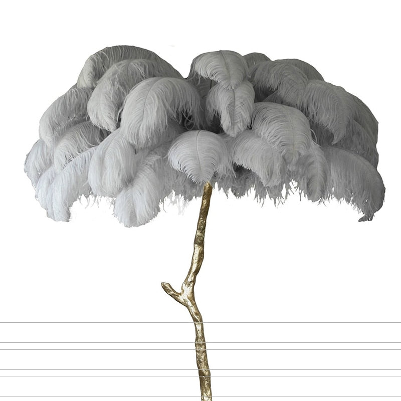 Lampadaire Fleur Luxe Plume/Métal Coloré Salon