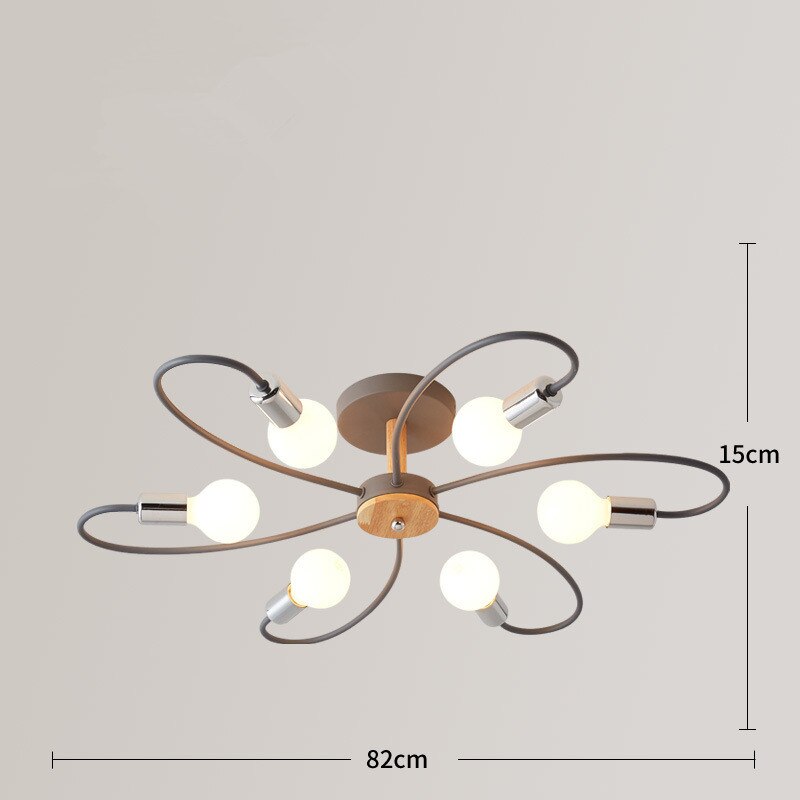 Aria Plafonnier Fleur Nordique, Metal/Verre, Vert/Gris, Chambre - Neutralighting